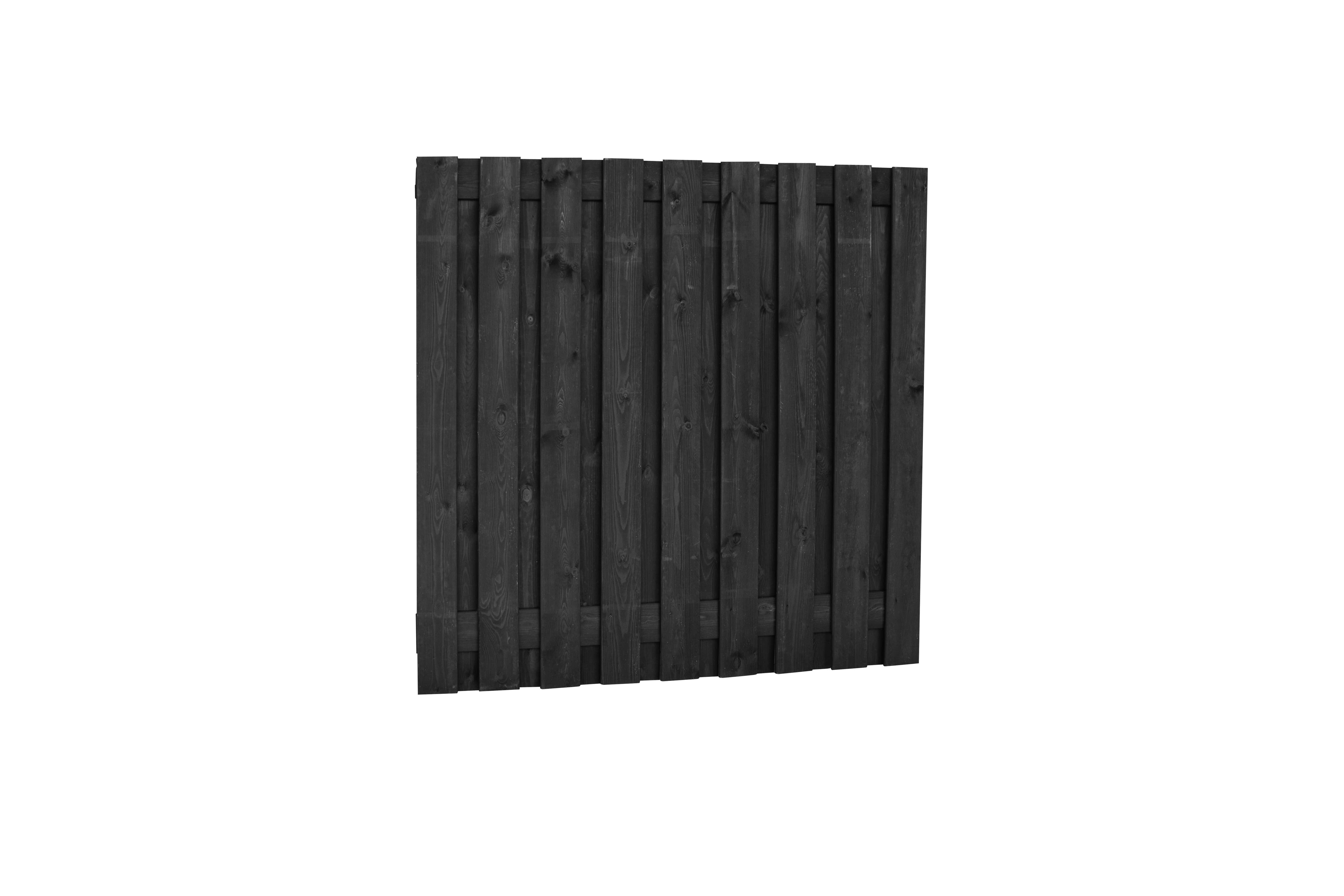 Schutting | 180x180cm | 19-planks | zwart gedompeld geïmpregneerd