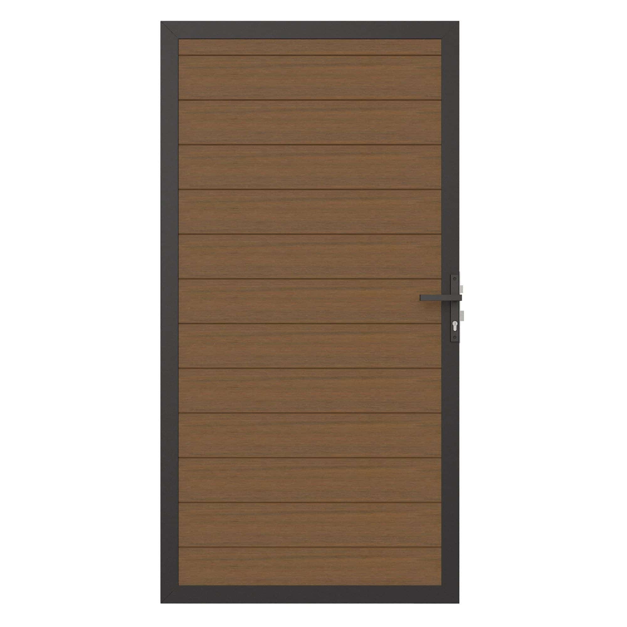 NewTechWood | Co-extrusie composiet deur in frame | horizontaal | 100x195cm | Teak