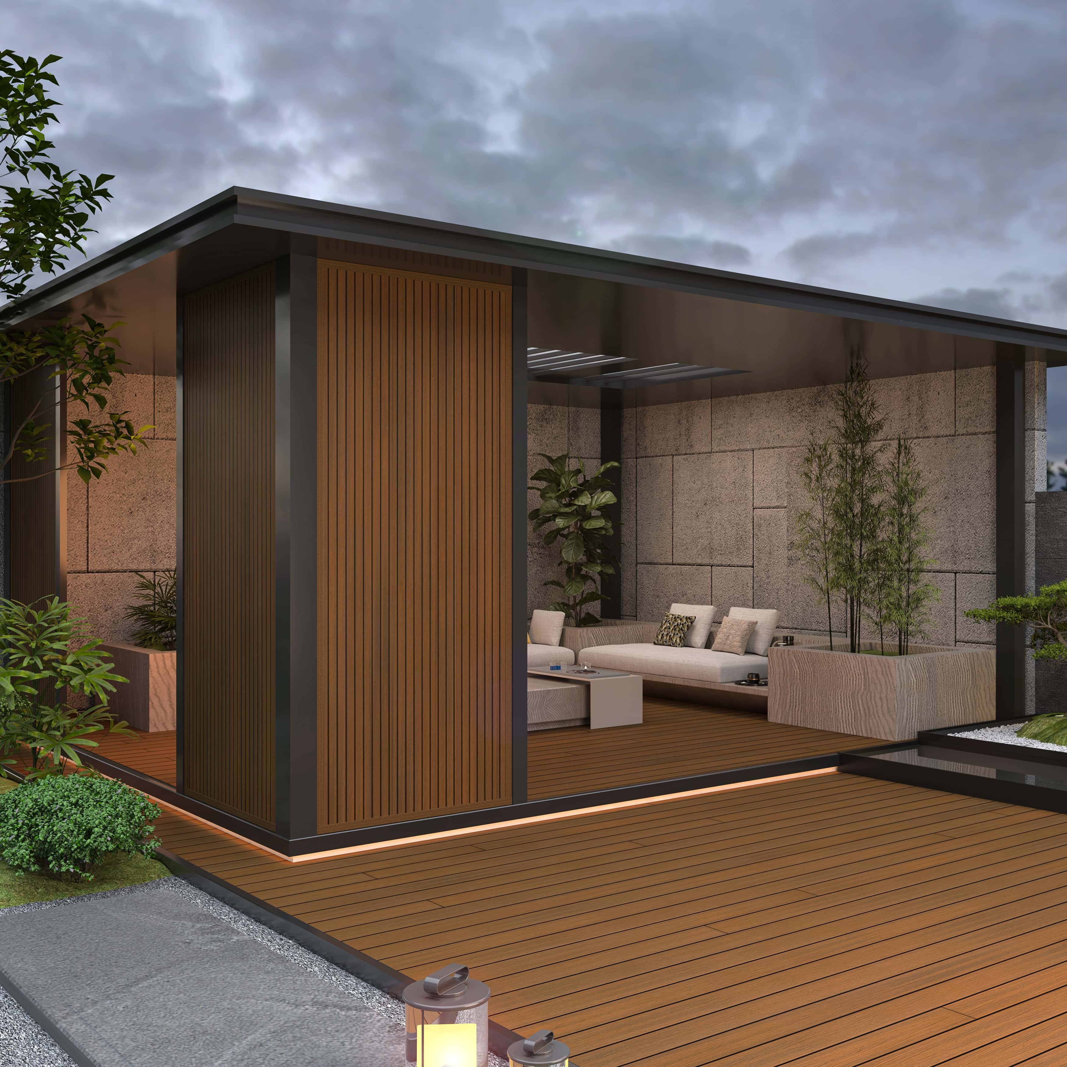 NewTechWood co-extrusie alu U-profiel 300cm | Teak