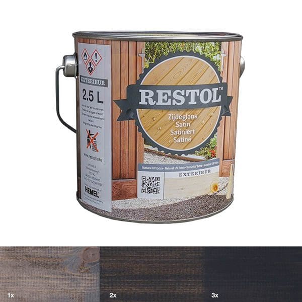 Restol | Houtolie | Antraciet | zijdeglans | 2,5L