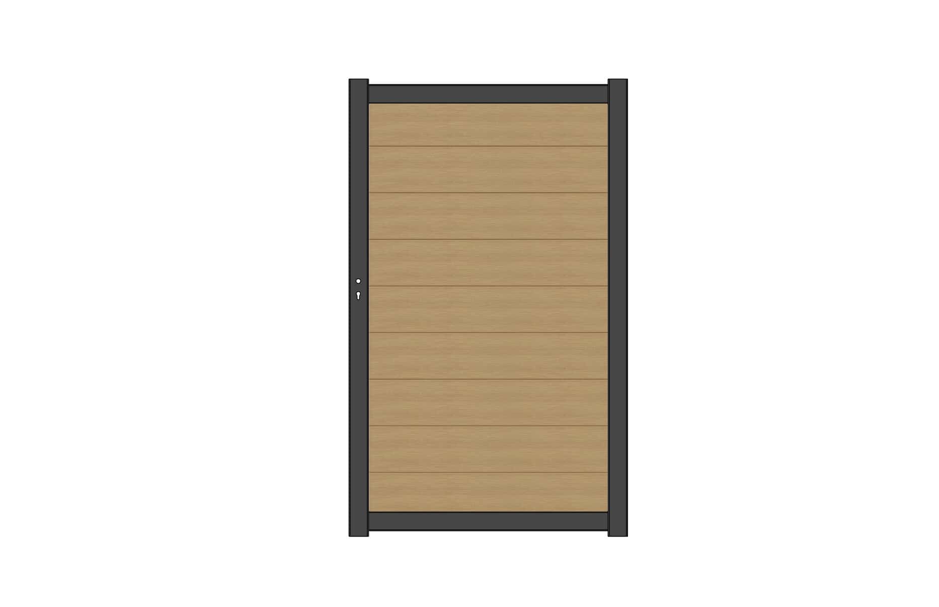 NewTechWood co-extrusie composiet deur Premium | horizontaal | 97x186cm | Red Cedar