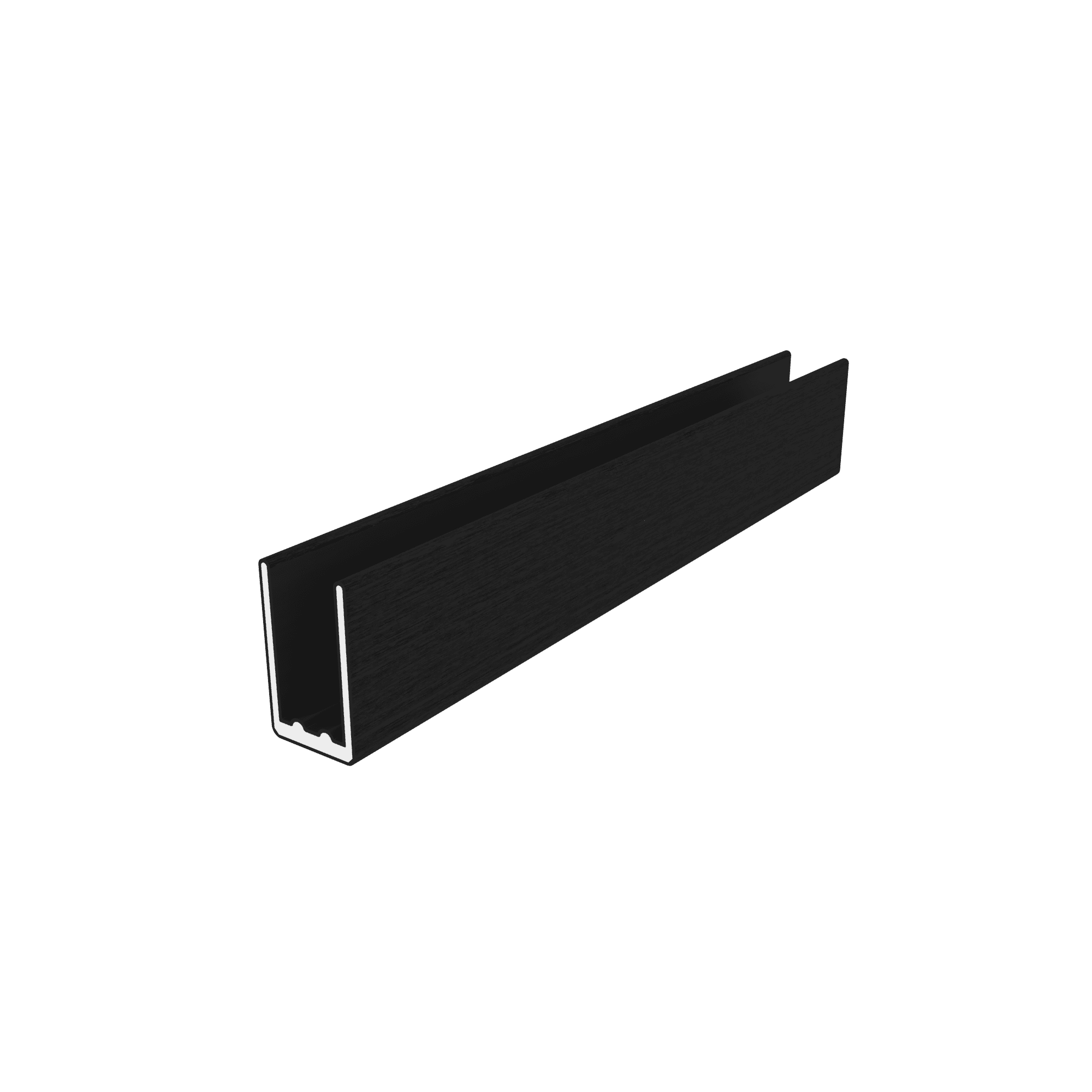NewTechWood co-extrusie alu U-profiel 300cm | Ebony zwart