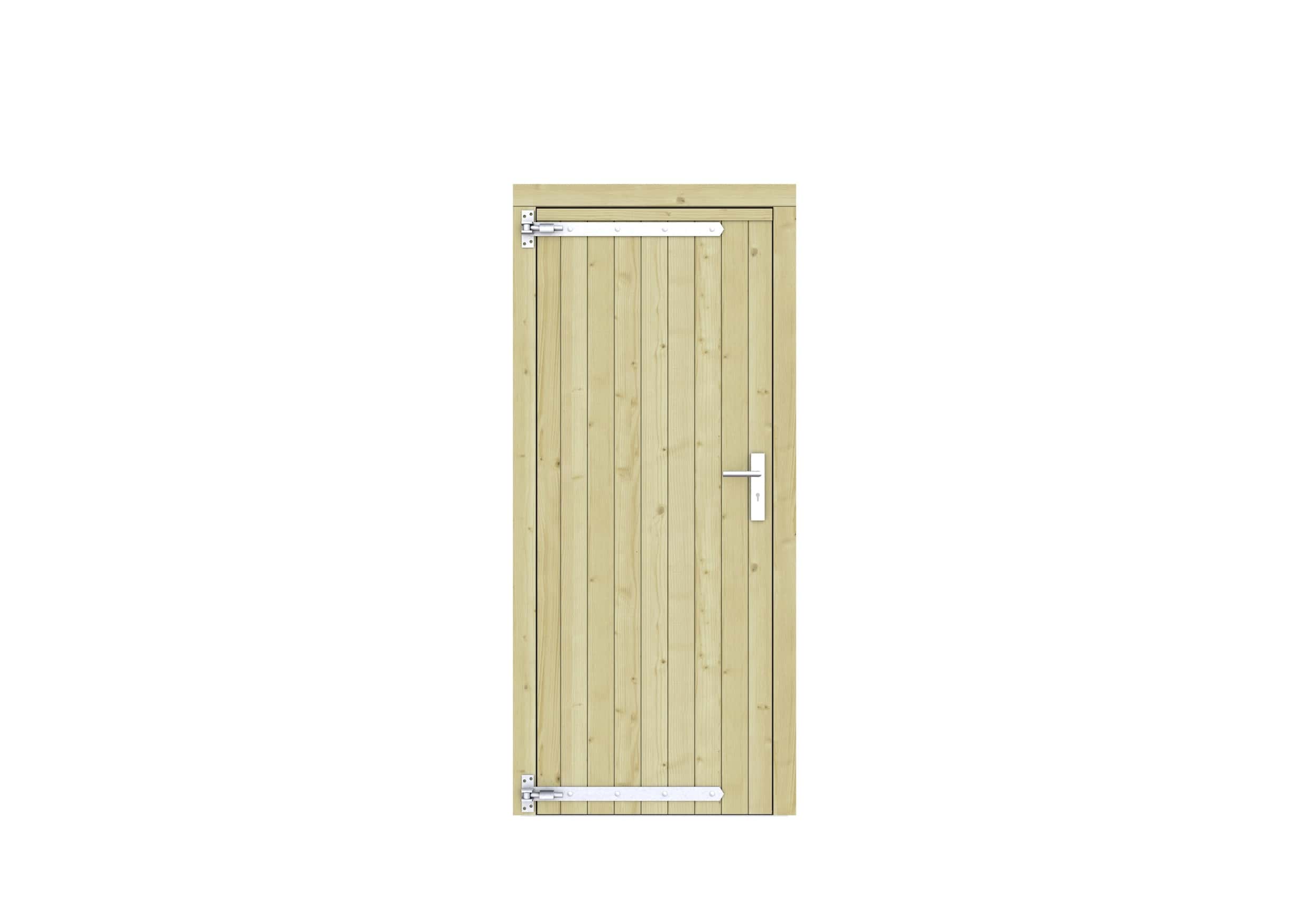 Vuren dichte enkele deur 90x201cm | linksdraaiend | groen geïmpregneerd