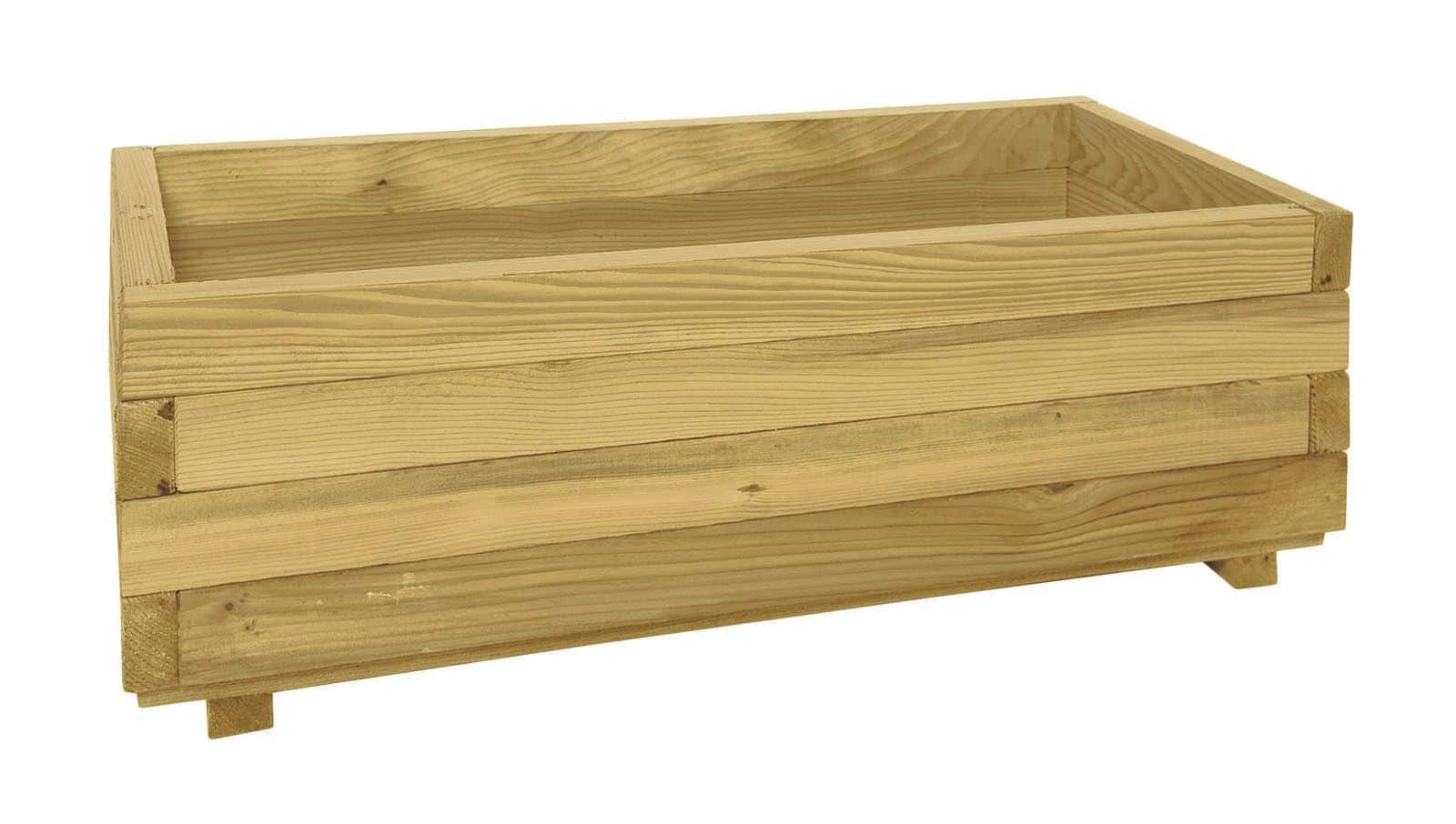 Bloembak rechthoek | 32x92x42cm (hxbxd) | groen geïmpregneerd