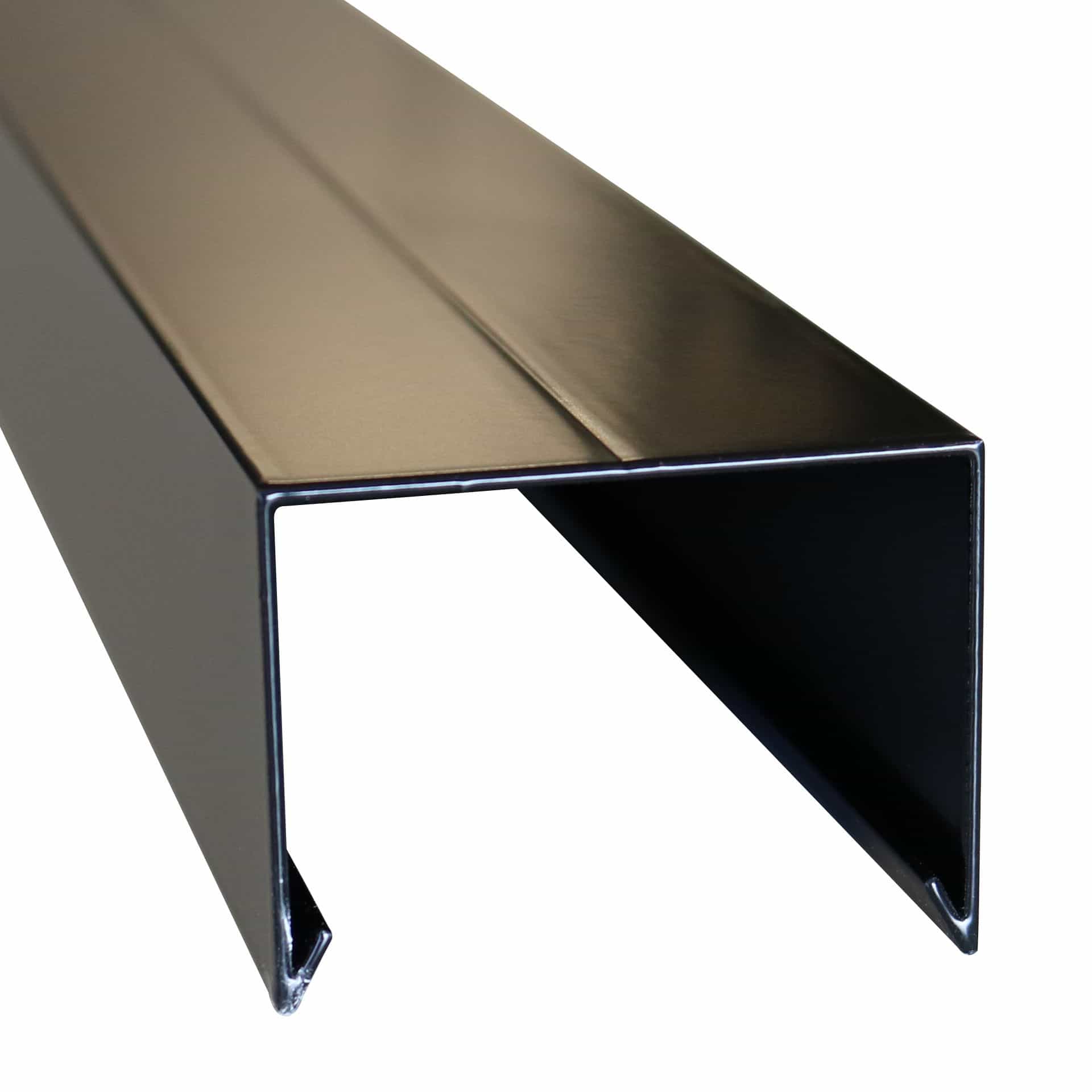 Aluminium afdekkap met sponning (5,1cm) | 4,5x6,1x179,5cm | zwart RAL 9005