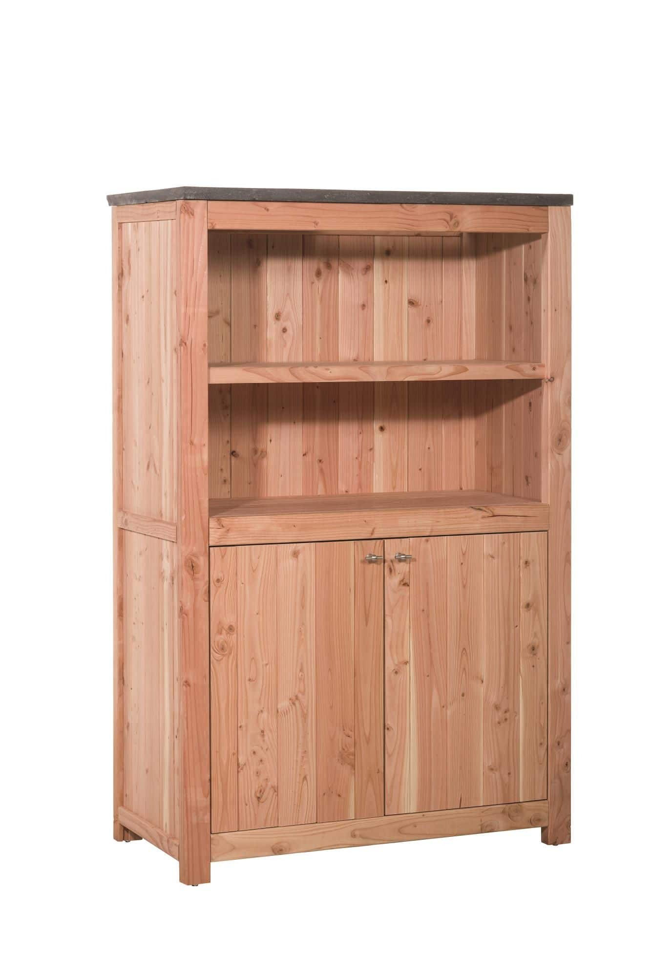 Buitenkeuken dubbel 168 Excellent | 168x109x56cm (hxbxd) 3 schappen en deuren | onbehandeld