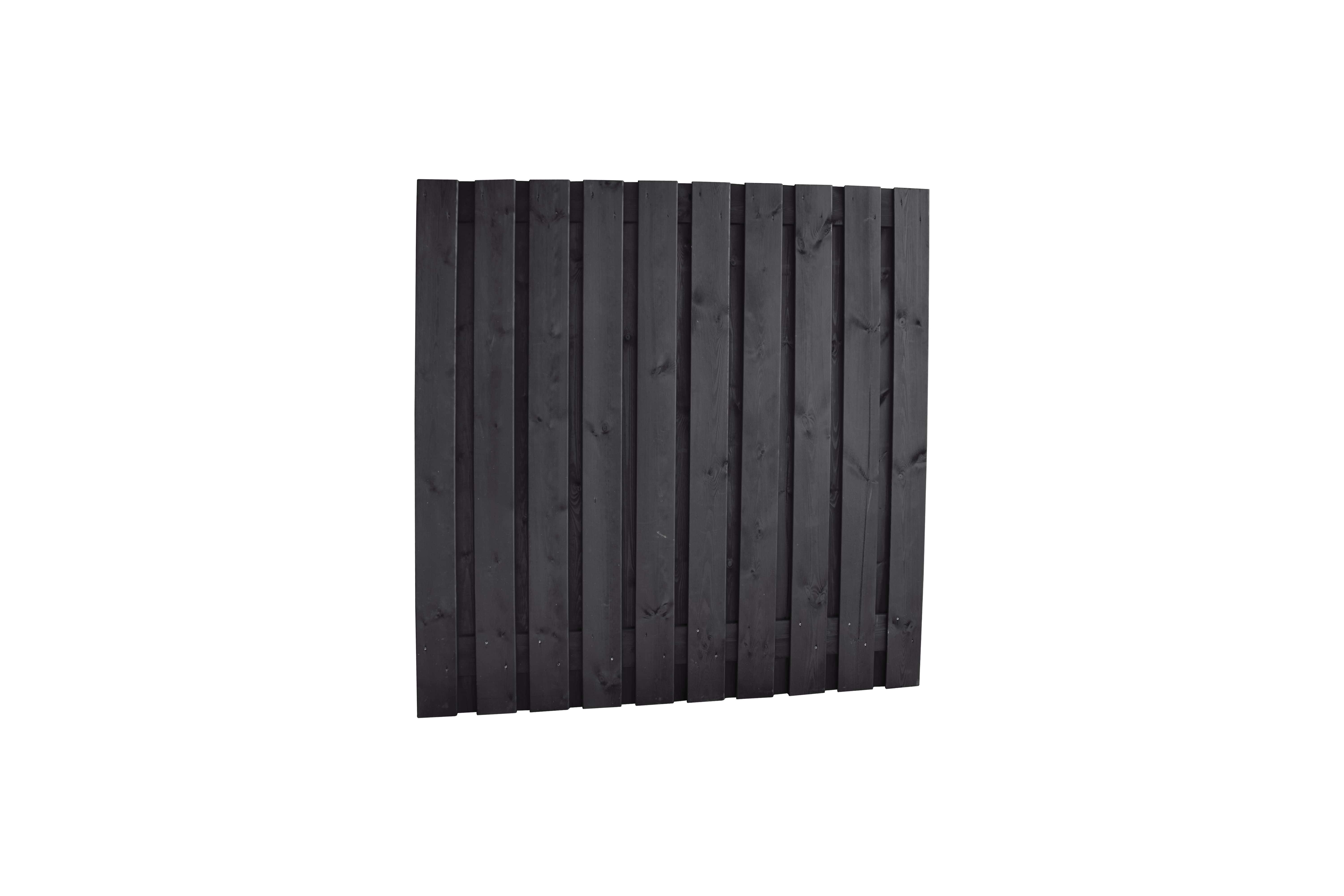 Schutting | 21-planks | 180x180cm | zwart gedompeld | geïmpregneerd