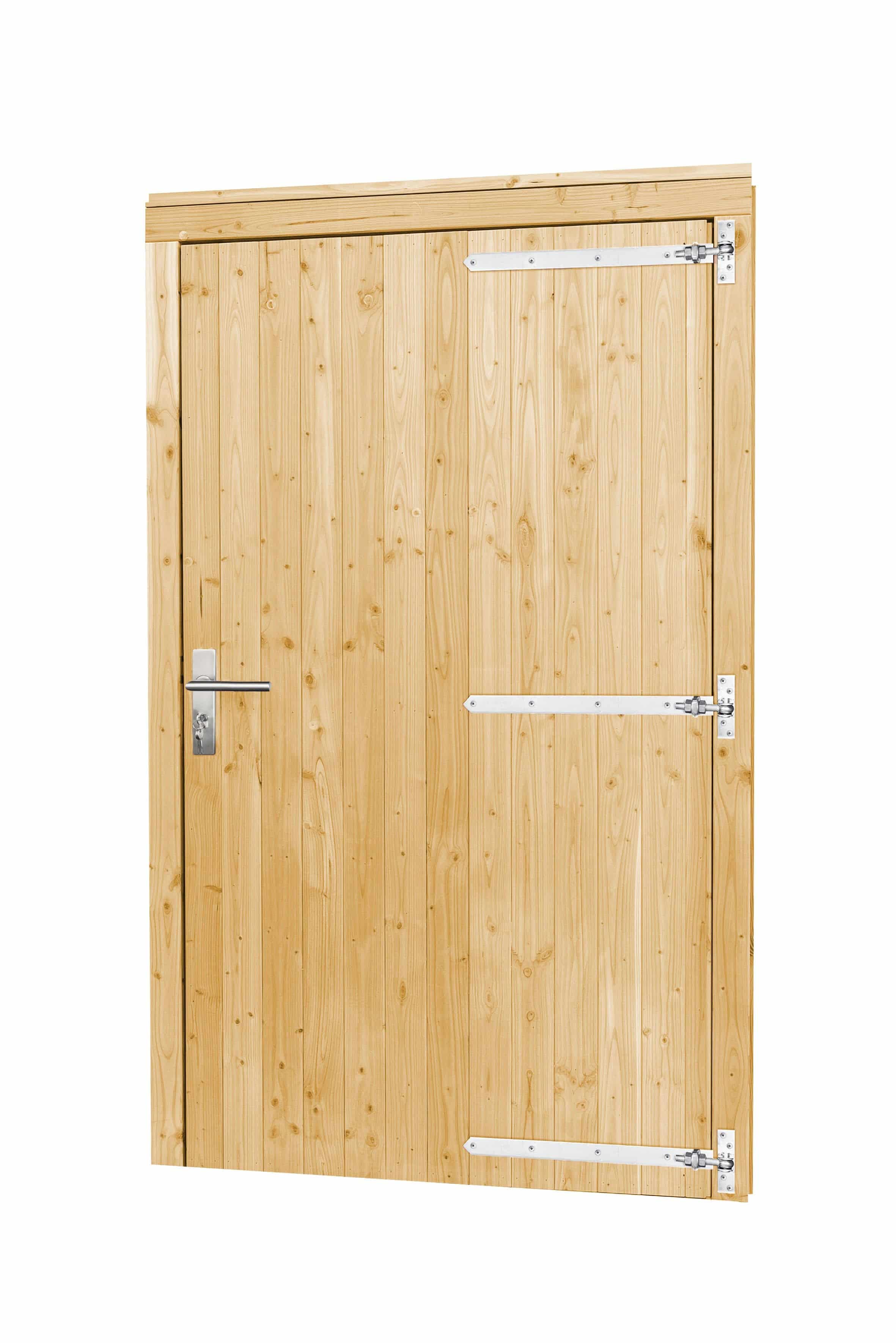 Vuren | deur incl. kozijn | extra breed/hoog | rechtsdraaiend | 119x209cm | onbehandeld