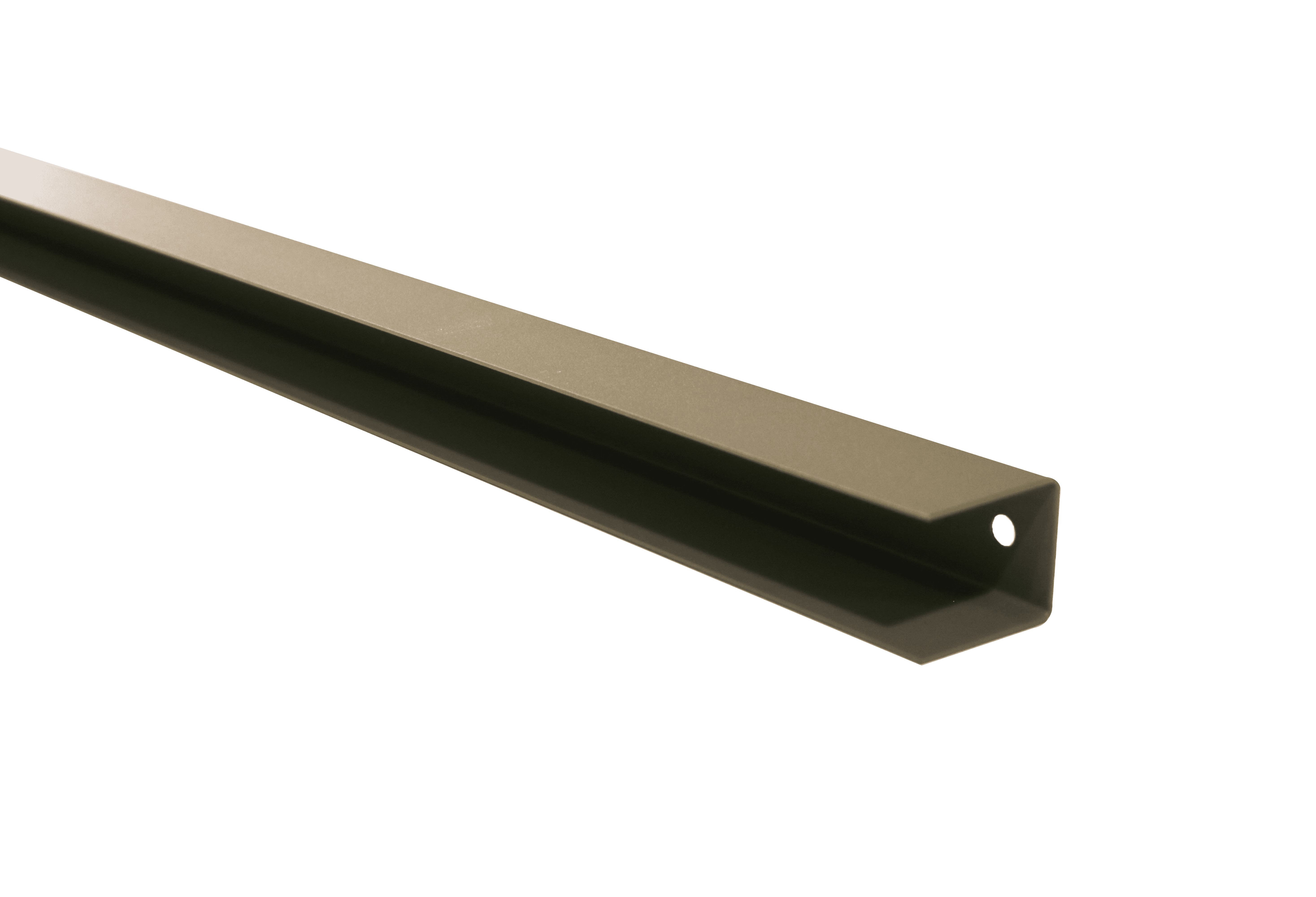 Stalen afwerkprofiel met structuur coating t.b.v. gleufpaal | 4,5x3,7x185,5cm | lichtgrijs RAL7039