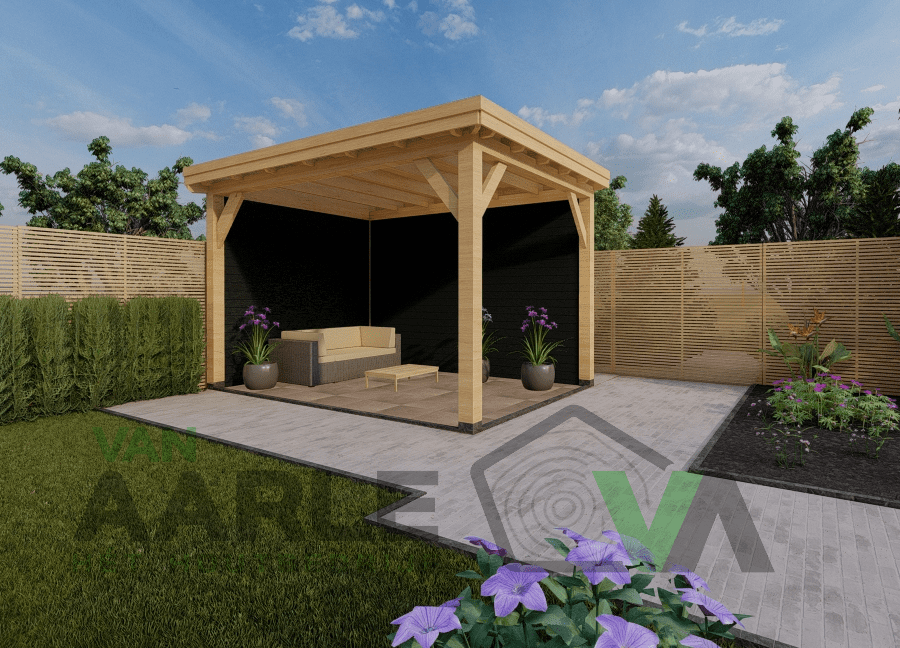 Eiken overkapping de Moerkuilen | plat dak