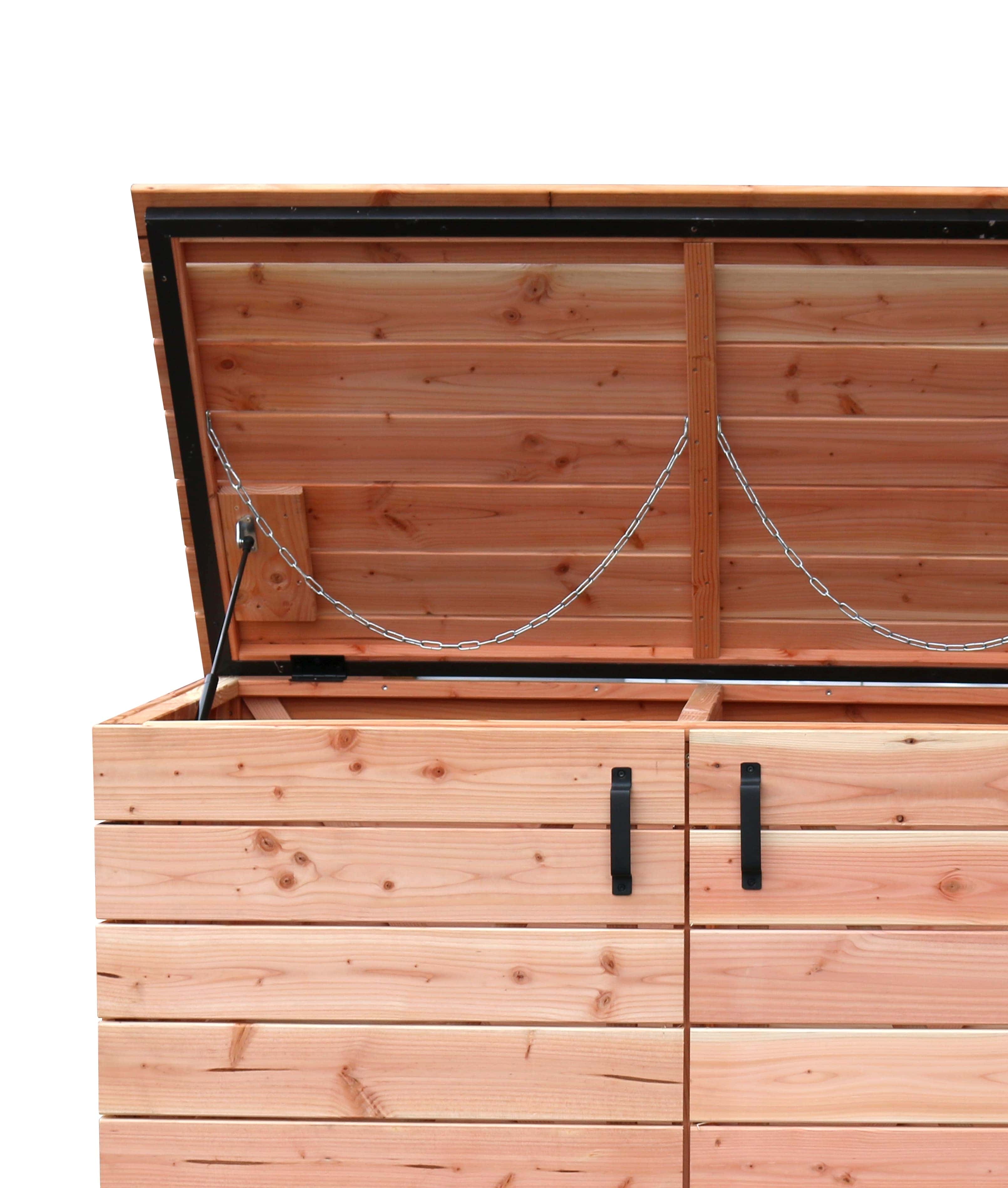 Douglas containerkast dubbel op zwart frame | (HxBxD) 118x151x85cm | onbehandeld