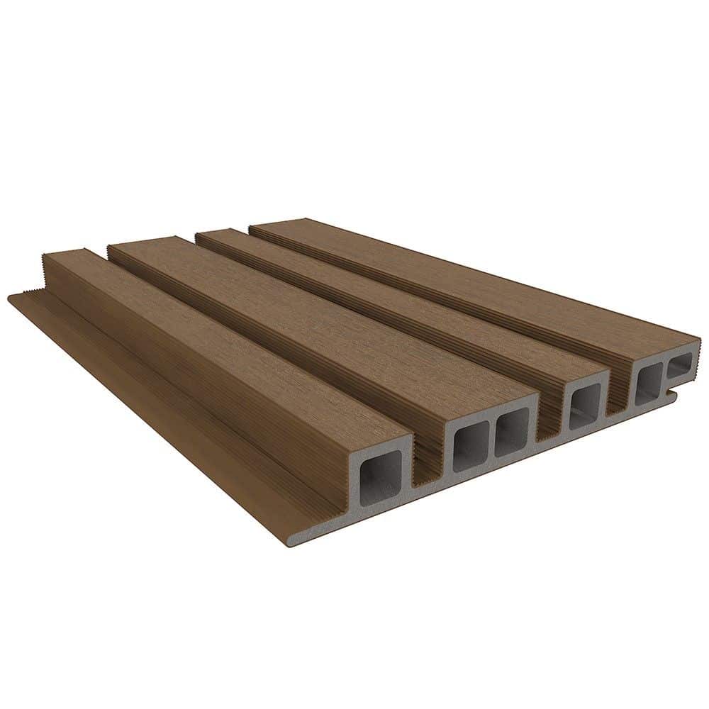 NewTechWood | wand bekleding castellation | 4325 profiel | 2,5x19,6x290cm | Teak
