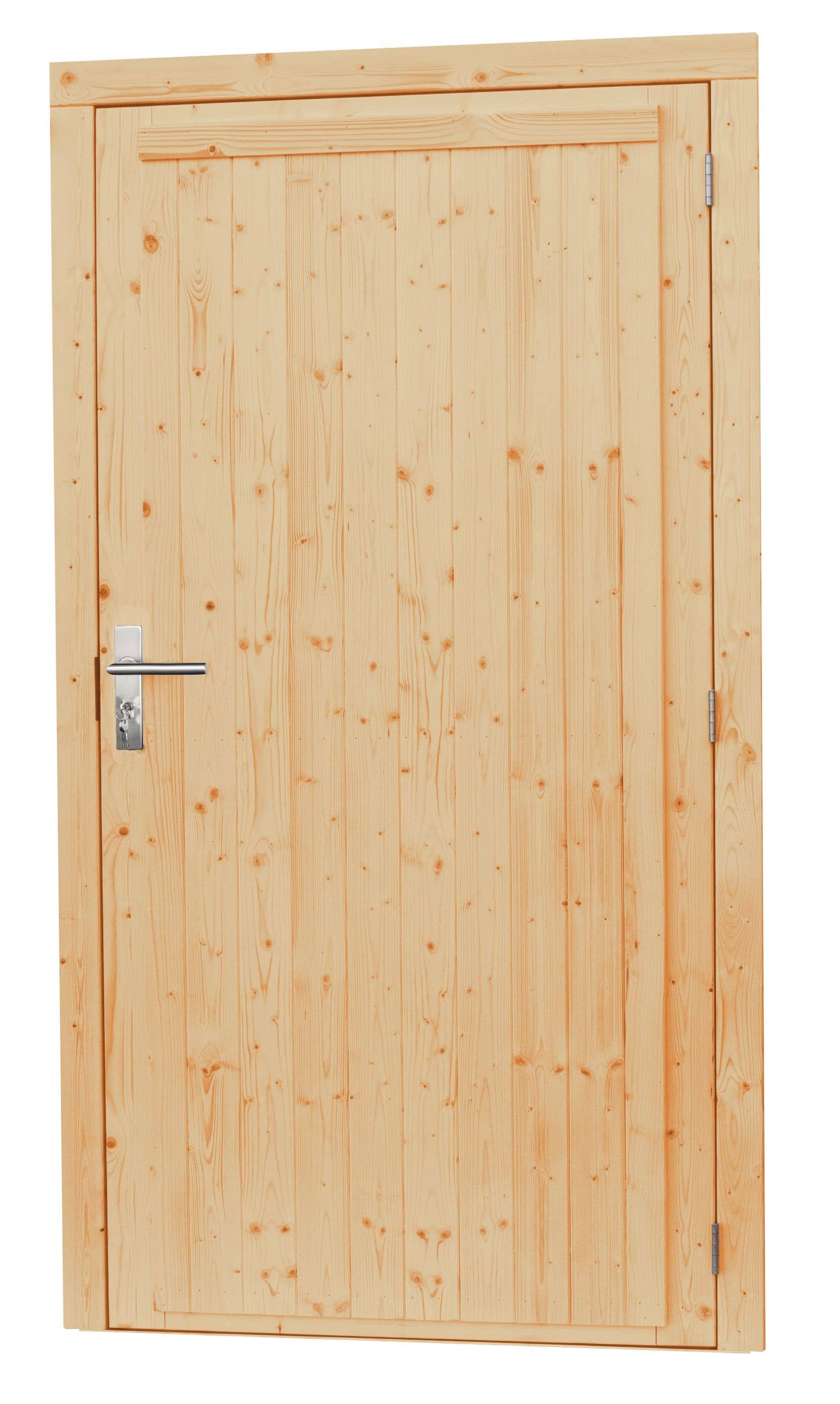 Vuren | deur extra breed incl. kozijn | rechtsdraaiend | 112x201cm | onbehandeld