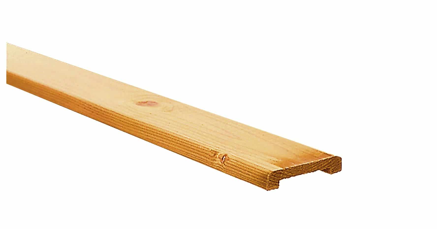 Vuren | afdeklat met sponning (6,2cm) | 1,9x9,6x181,5cm | geschaafd | groen geïmpregneerd