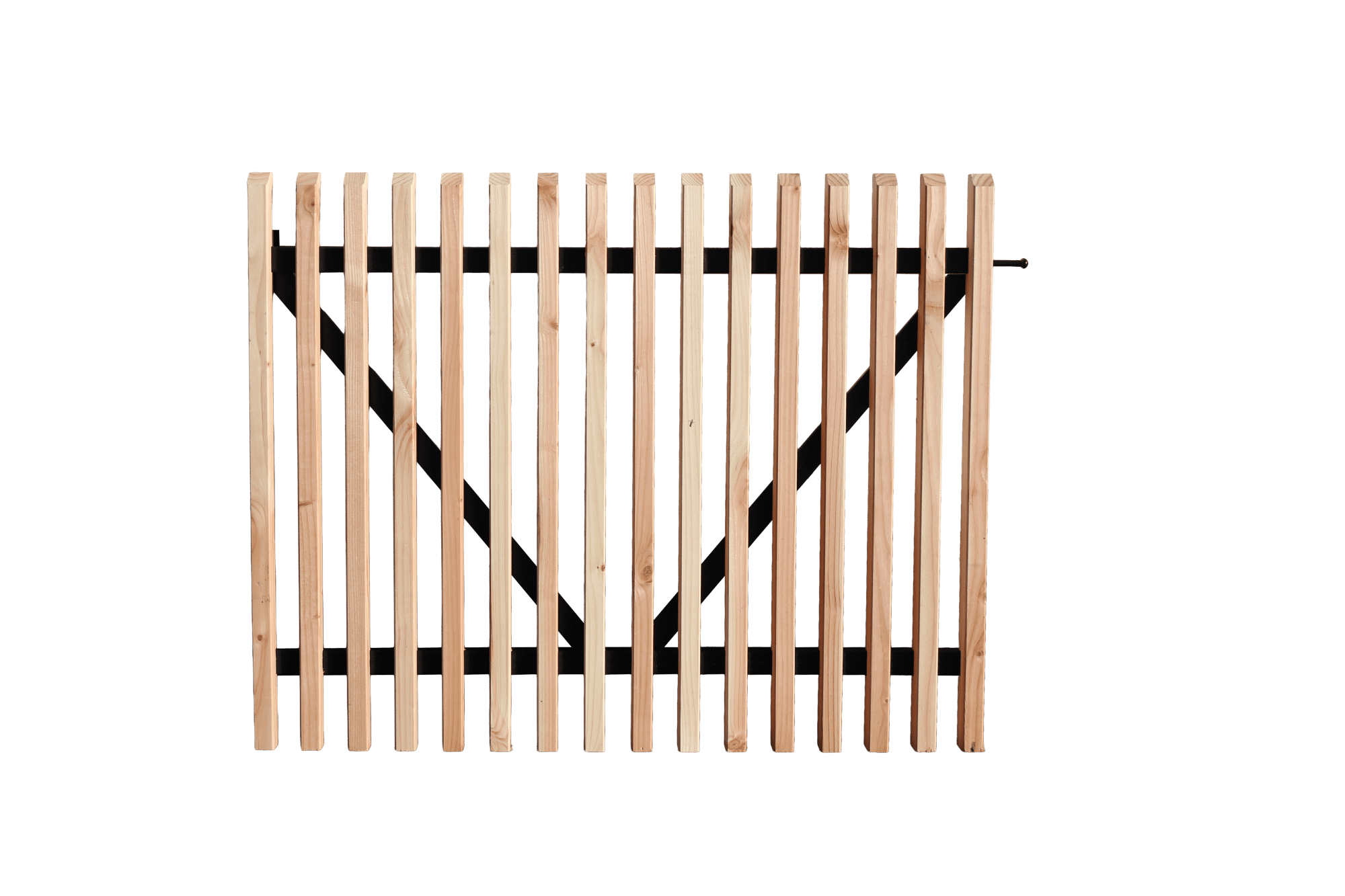 Douglas lattenpoort met zwart gespoten liggers | 100x60cm | onbehandeld