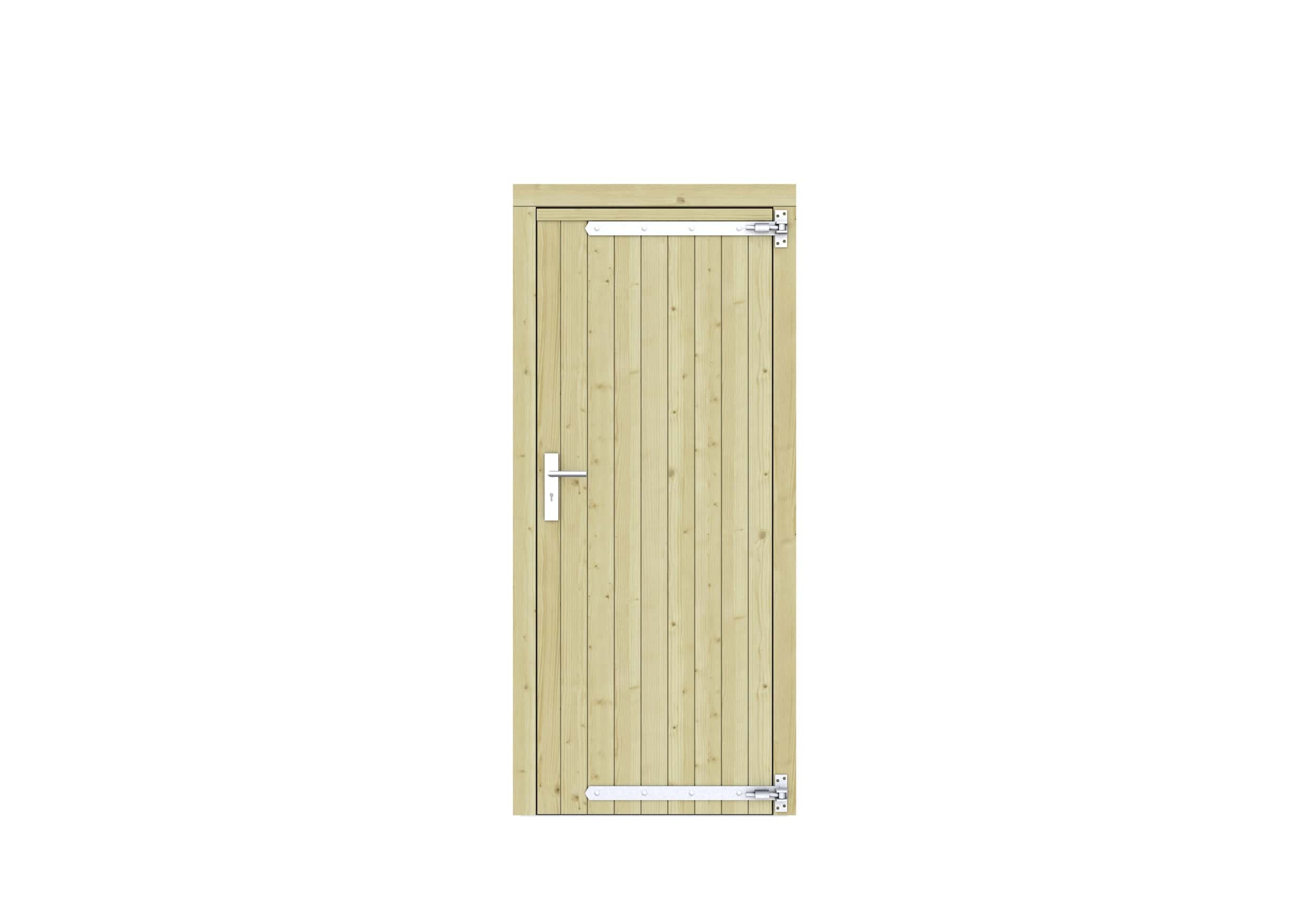Vuren dichte enkele deur 90x201cm | rechtsdraaiend | groen geïmpregneerd