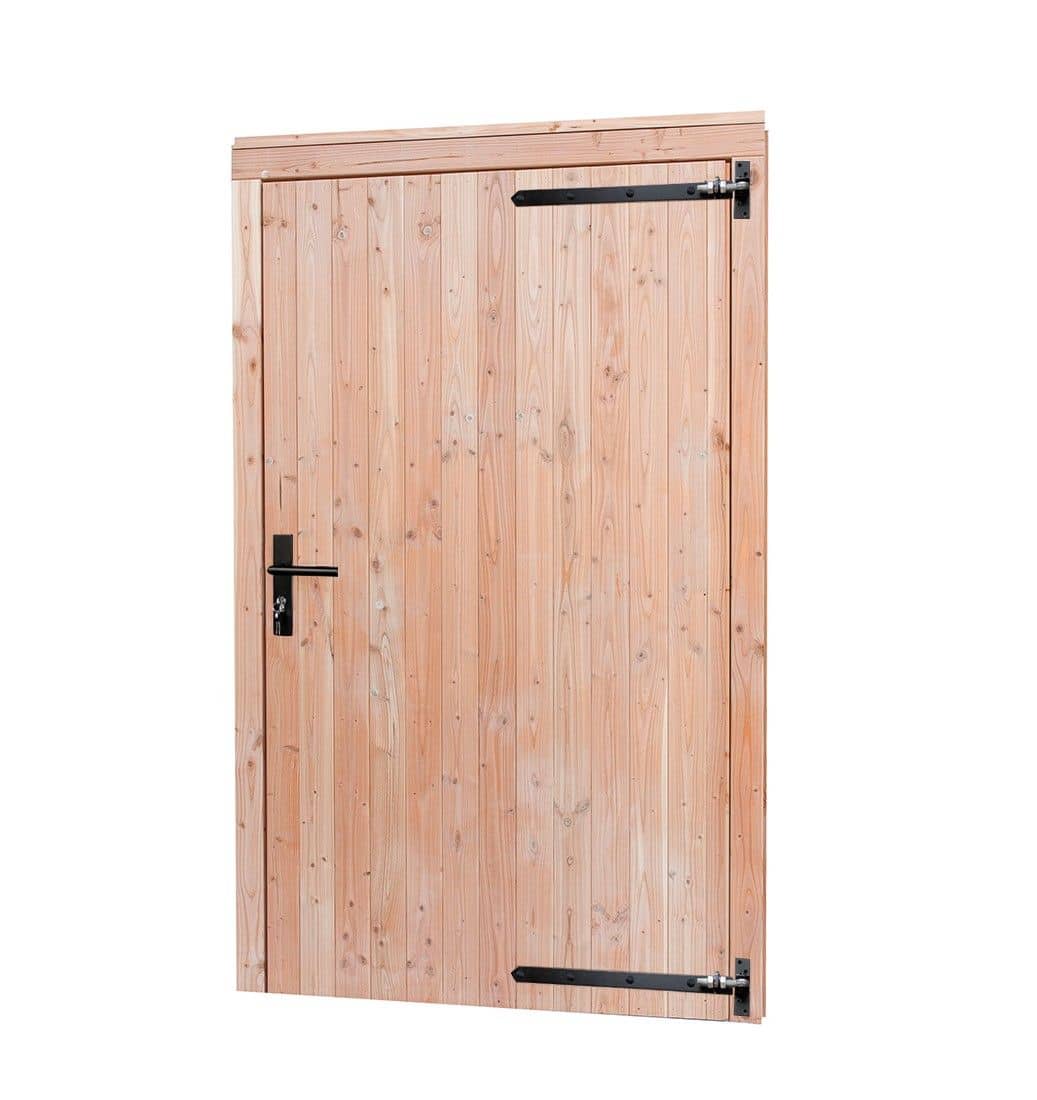 Douglas | deur | 110x214cm | extra hoog/breed | zwart beslag | rechtsdr. | kleurloos geïmpregneerd