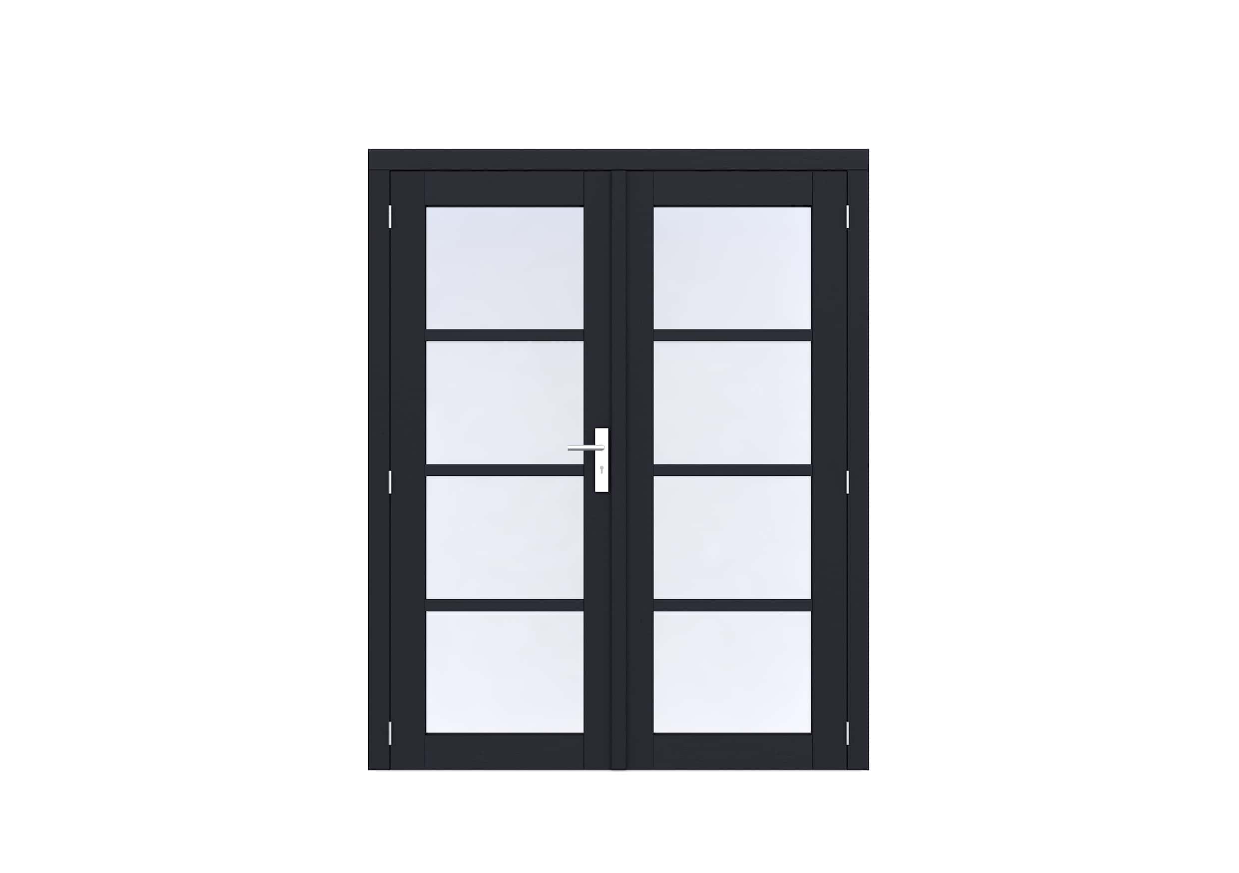 Vuren Volglas dubbele deur Prestige | 168x209cm | zwart gecoat