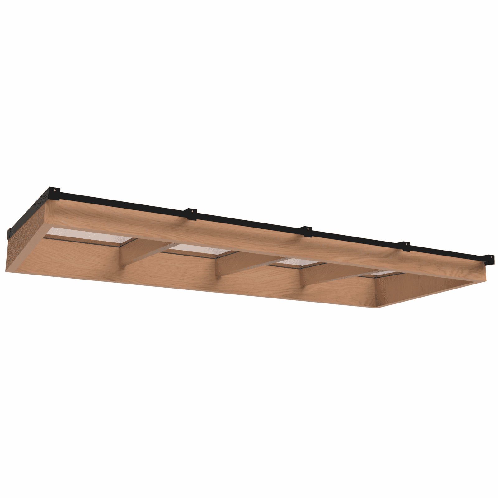Lichtstraat met lessenaarsdak | onderbouw van onbehandeld douglas | 322,2x125cm | zwart
