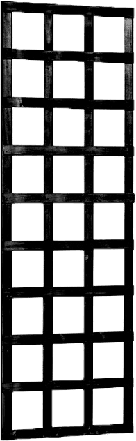 Grenen | trellis robuust | 60x180cm | zwart gedompeld | geïmpregneerd