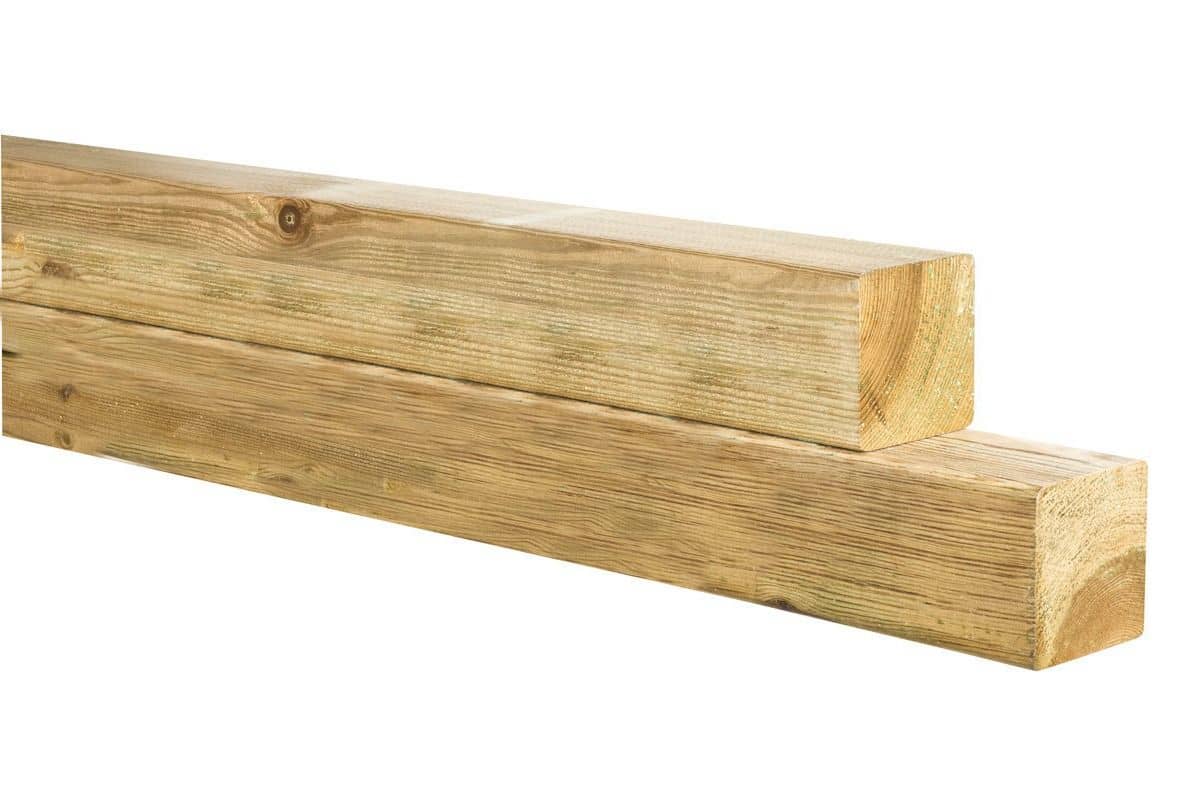 Grenen | paal | 8,8x8,8x240cm | zonder diamantkop | geschaafd | groen geïmpregneerd