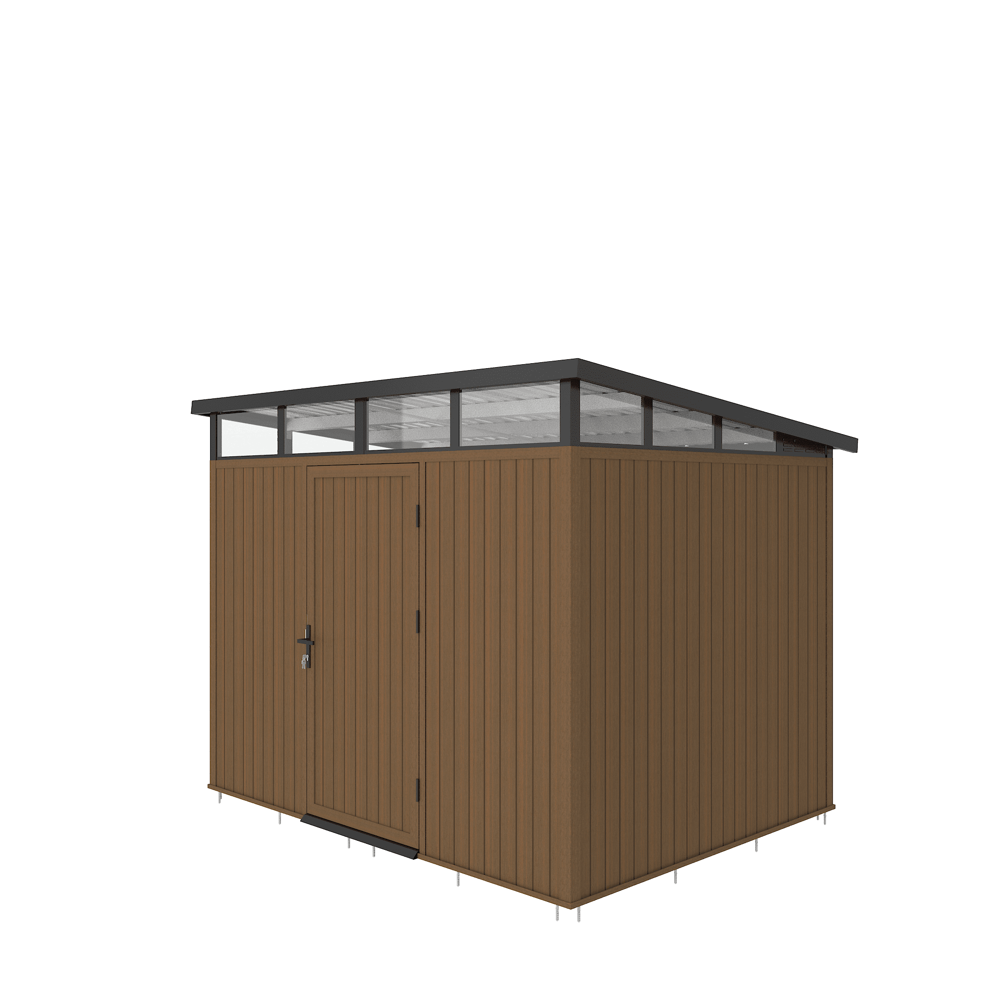NewTechWood berging met enkele deur | 283x210cm | Teak