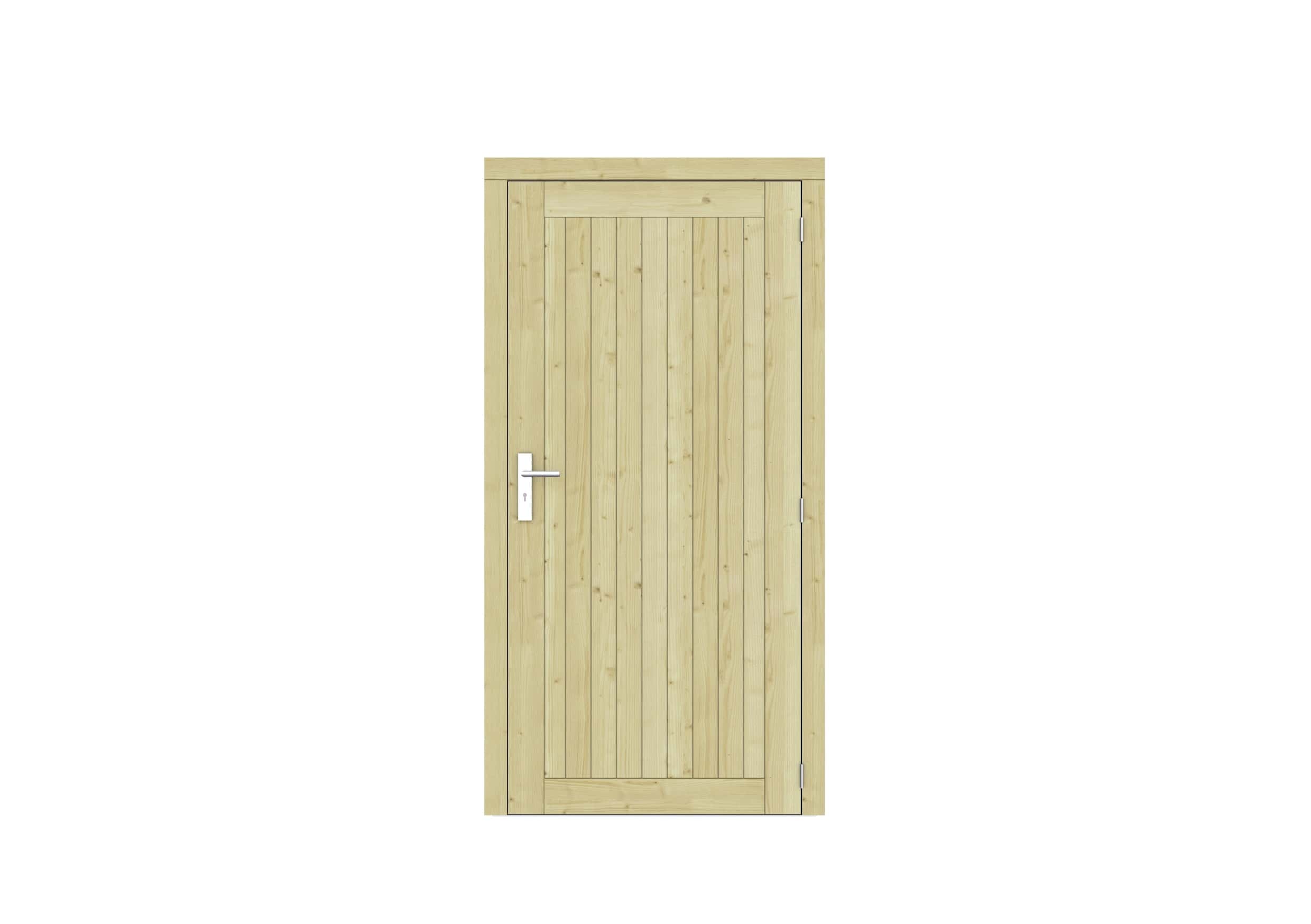 Vuren dichte enkele deur Prestige | 108x209cm | rechtsdraaiend | groen geïmpregneerd