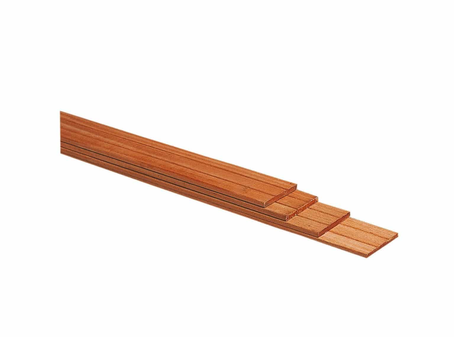 Hardhouten geschaafde plank| met V-groeven| 1,5x14,5x395cm