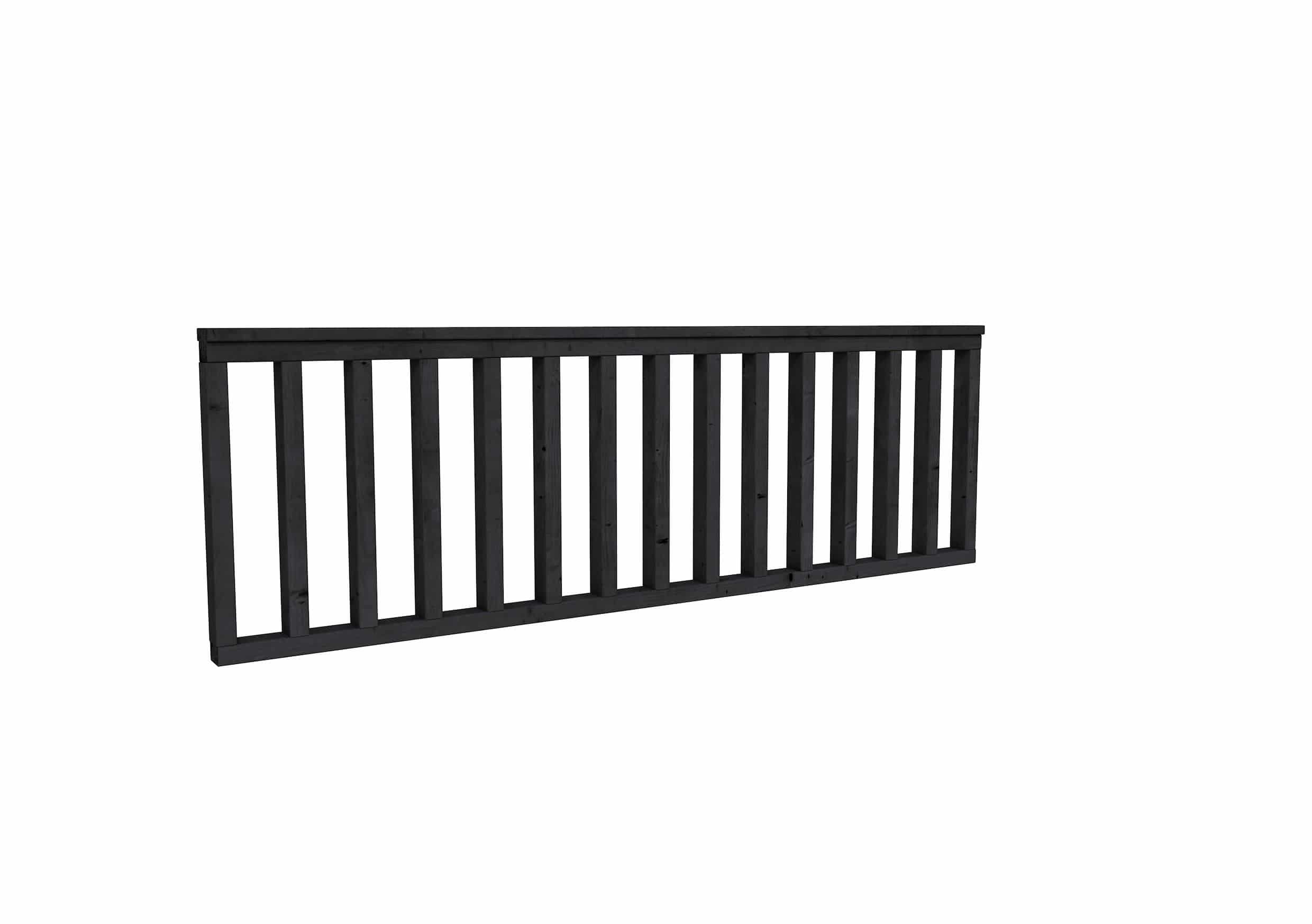 Douglas | hek recht type B | 228,5x73cm | zwart geïmpregneerd