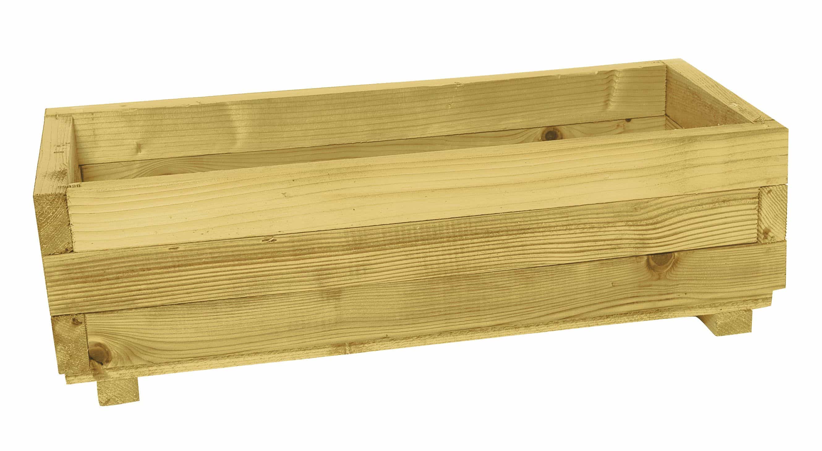 Bloembak rechthoek | 25x82x34cm (hxbxd) | groen geïmpregneerd