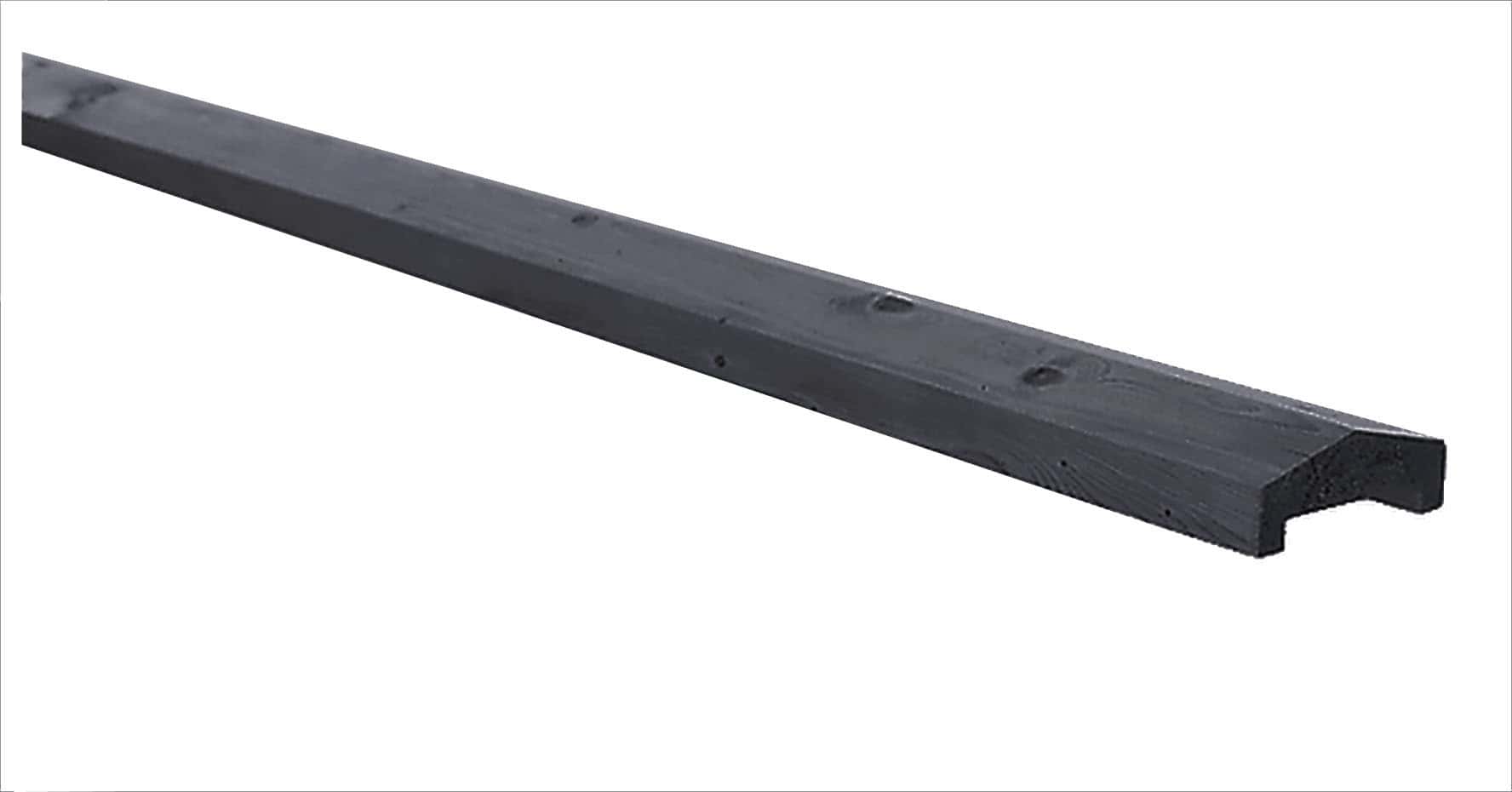 Grenen | afdekkap met sponning 6,2cm | 35x85x1800mm | geschaafd | zwart gedompeld
