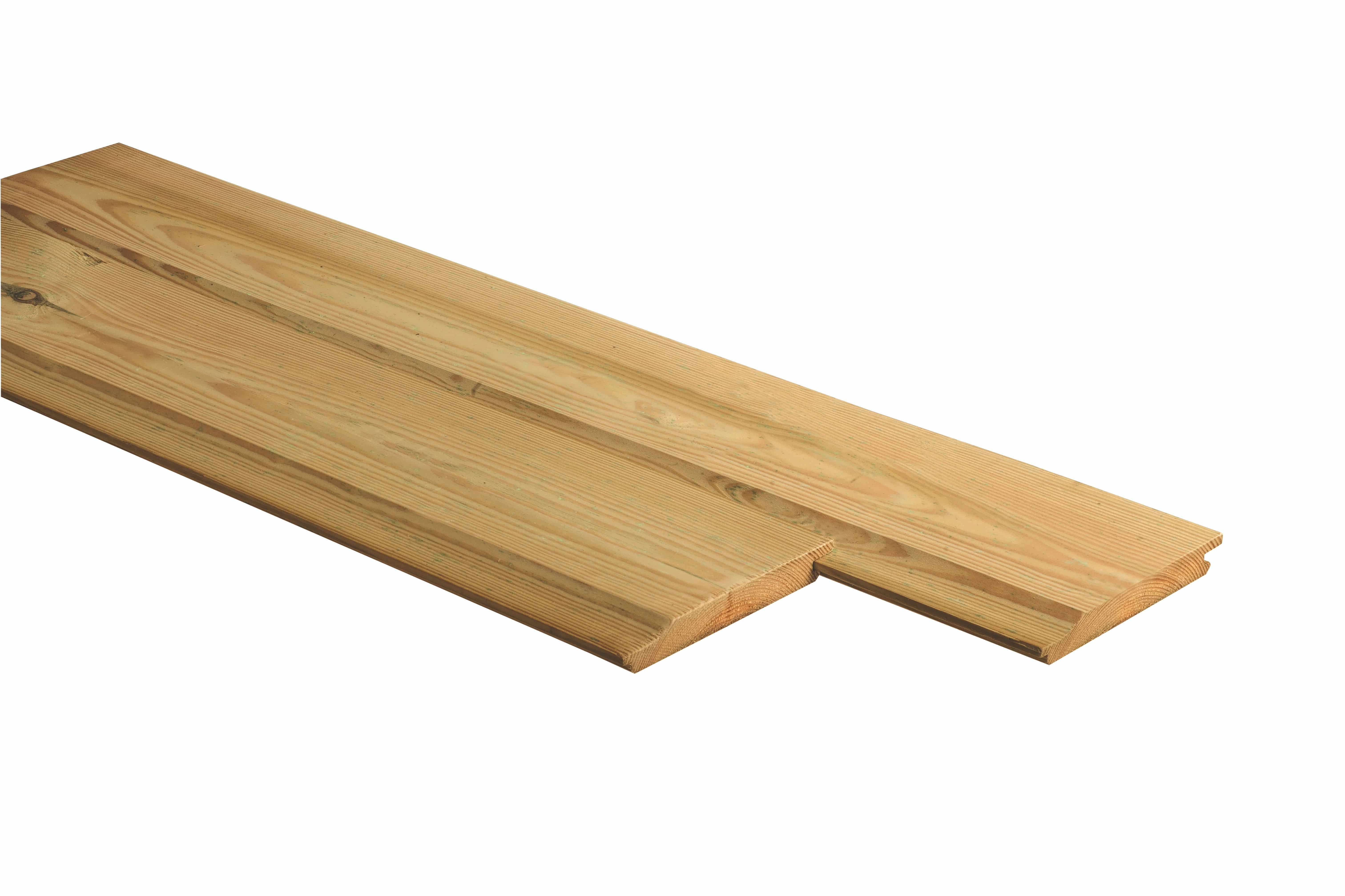 Midden-Europees grenen | rabat | 1,8x14,5x500cm | geschaafd | groen geïmpregneerd