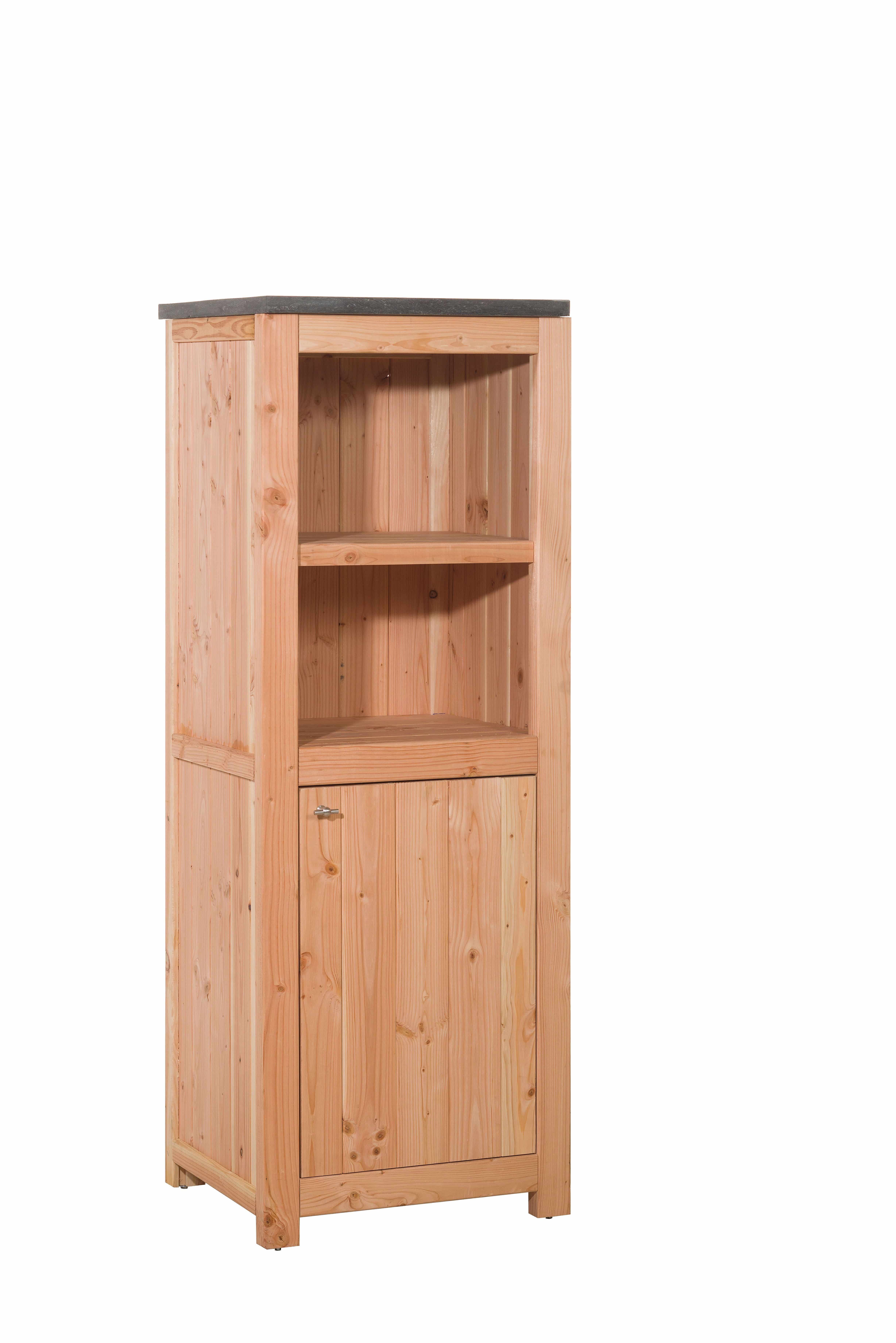 Buitenkeuken enkel 168 Excellent | 168x61,5x56cm (hxbxd) 3 schappen en deuren | onbehandeld