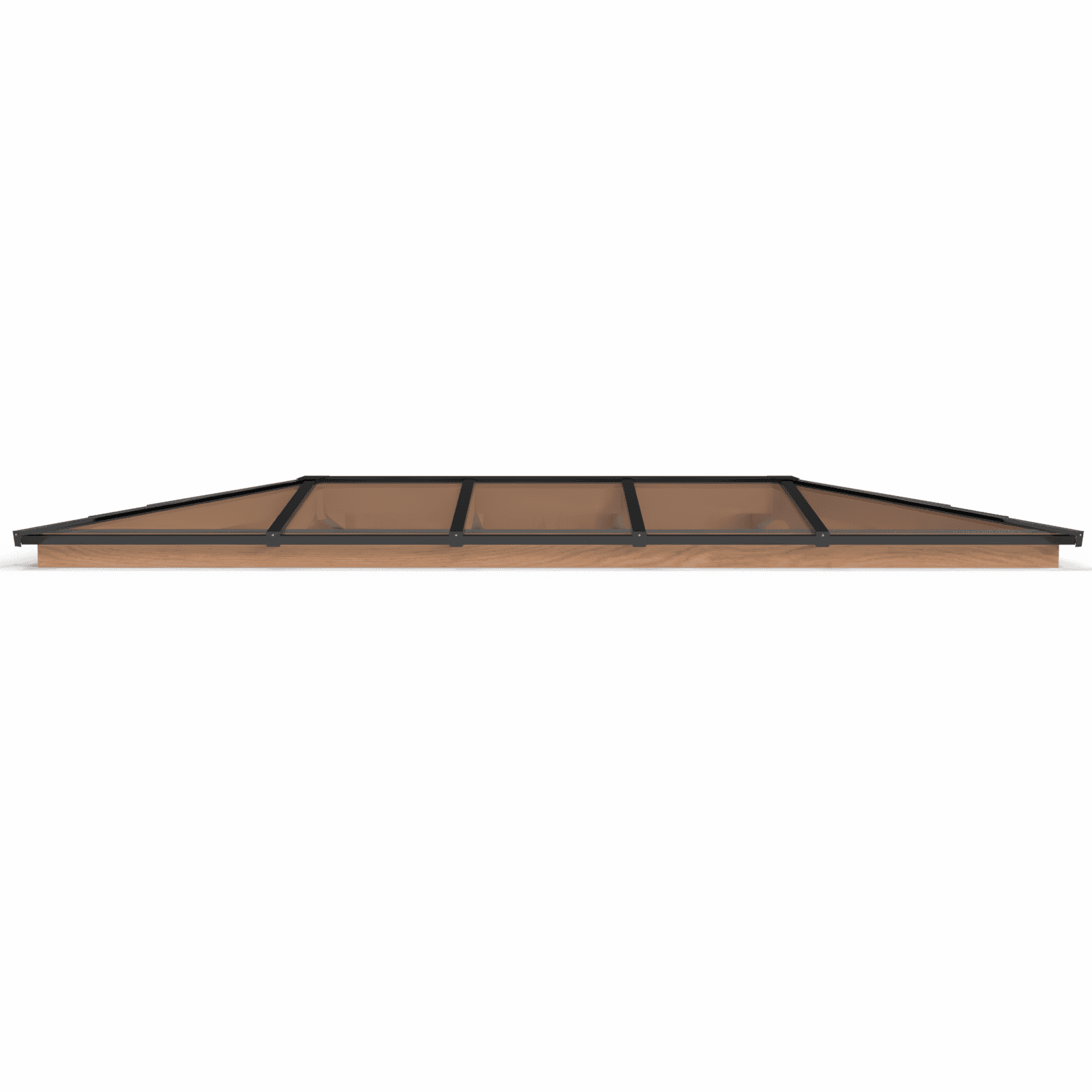 Lichtstraat met schilddak | onderbouw van onbehandeld douglas | 450,4x205cm | zwart