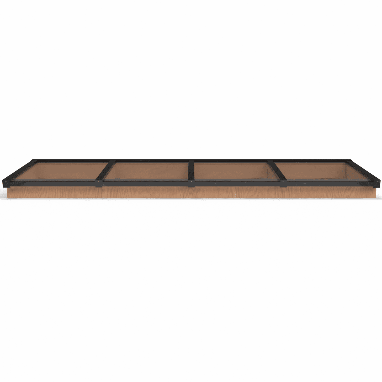 Lichtstraat met zadeldak | onderbouw van onbehandeld douglas | 322,2x155cm | zwart