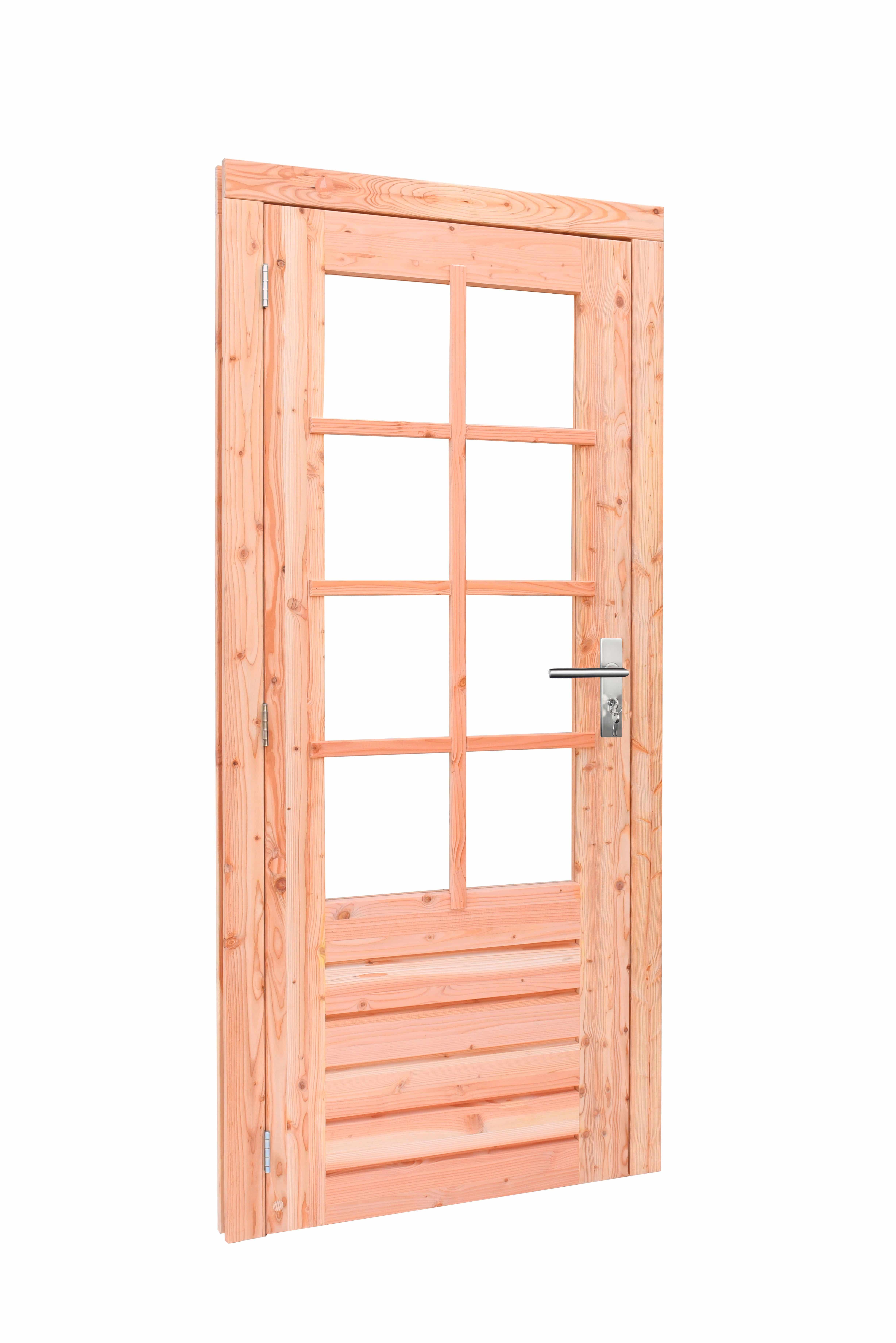 Douglas | deur incl. kozijn | 90x201cm | 8-ruits | linksdraaiend | onbehandeld