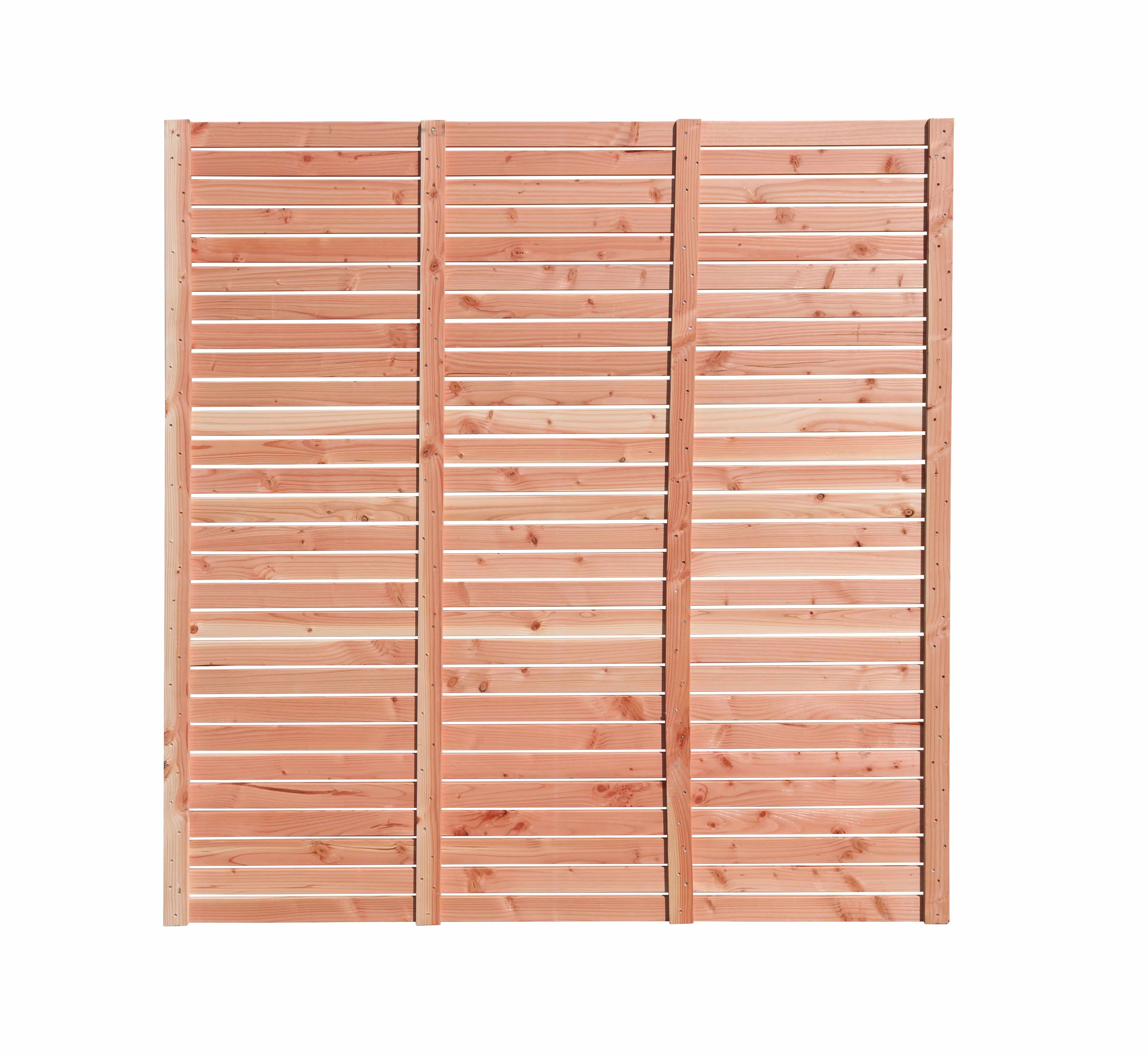 Douglas | latten scherm | recht horizontaal | 180x180cm | enkelzijdig geschaafd