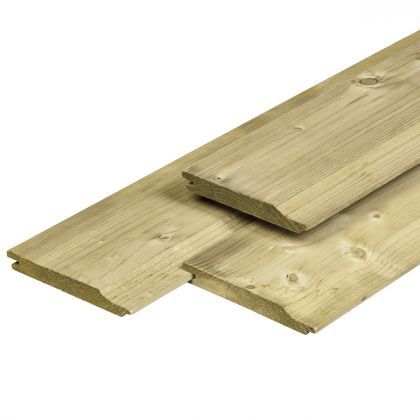 Vuren | rabatdeel | geschaafd | 18X145mm | groen geïmpregneerd