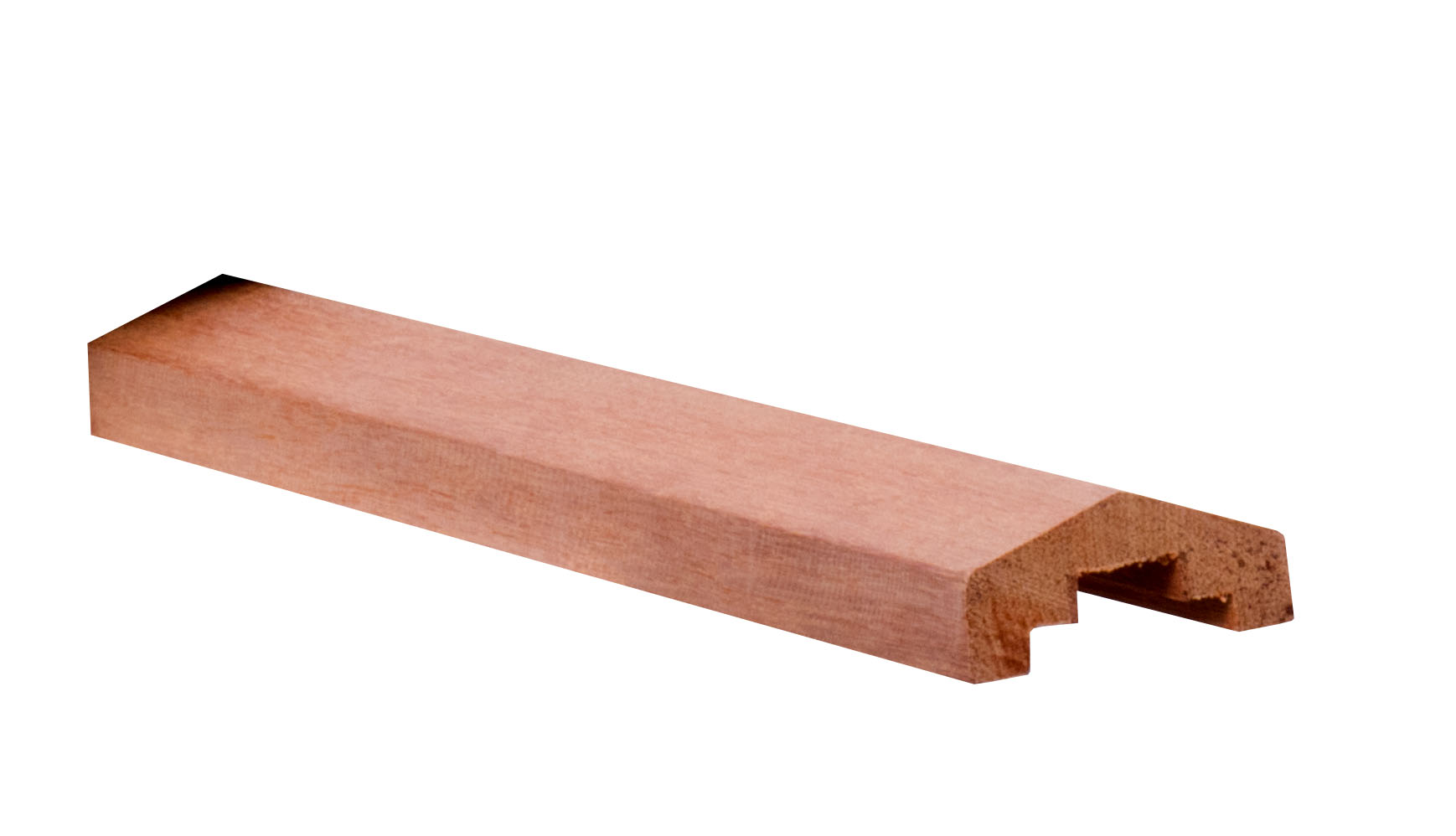 Hardhout | afdekkap met sponning 4,9x1cm | 7x3,5x180cm | geschaafd