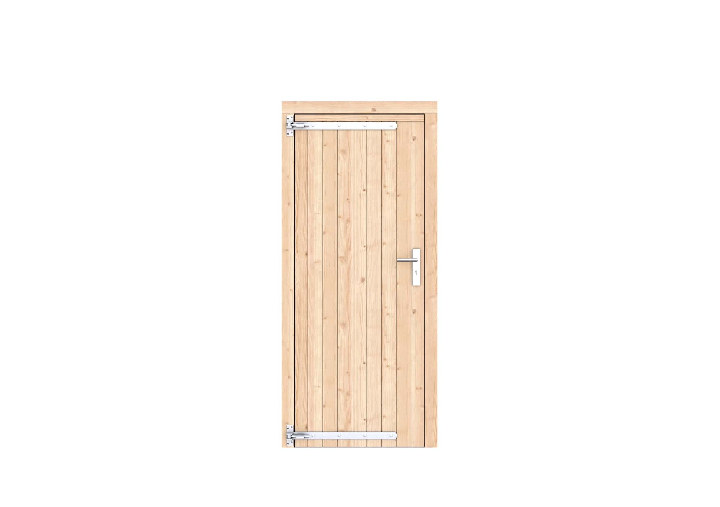 Vuren dichte enkele deur 90x201cm | linksdraaiend | kleurloos geïmpregneerd