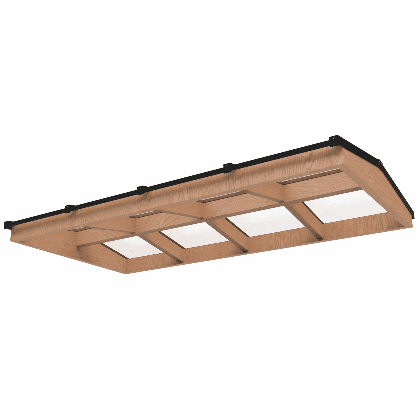 Lichtstraat met zadeldak | onderbouw van onbehandeld douglas | 322,2x155cm | zwart