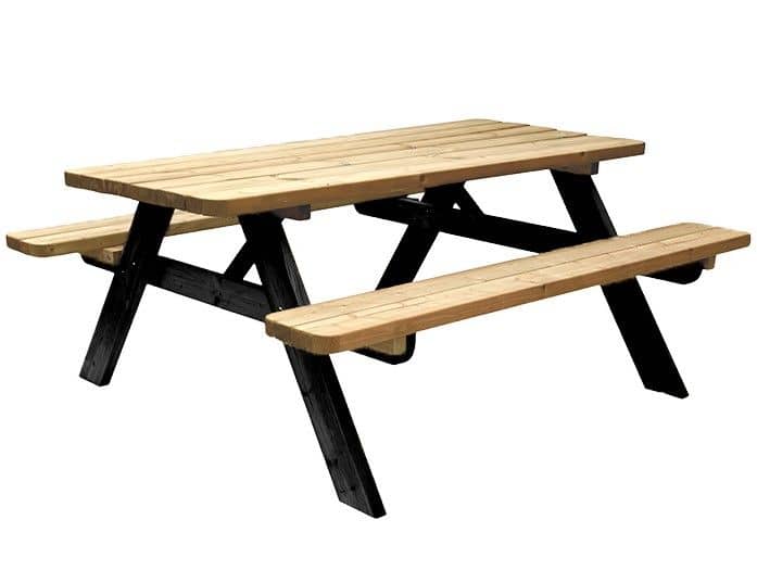 Picknicktafel Easy | 40mm dik | bladmaat 180x70cm | zwart gedompeld en geïmpregneerd
