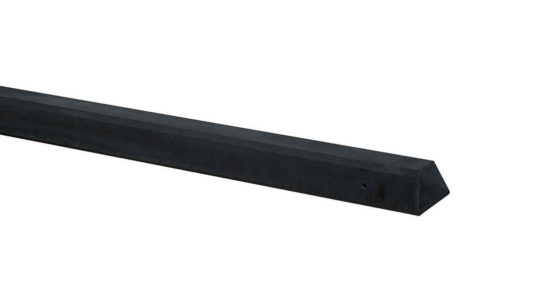 Beton | tussenpaal glad met diamantkop | 10x10x280cm | antraciet | gecoat