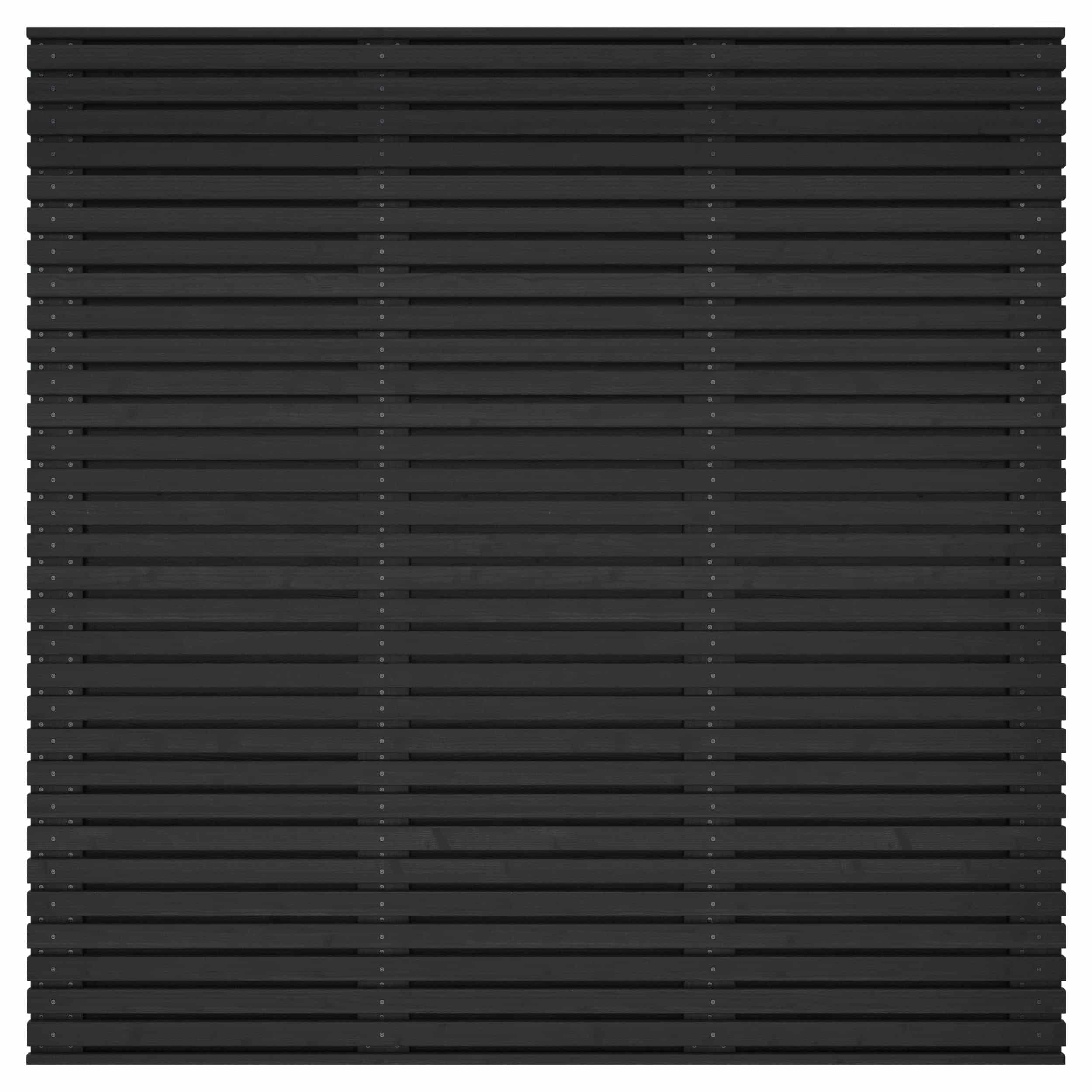 Grenen | latten scherm | 180x180x5cm | horizontaal/verticaal | geschaafd en zwart gespoten