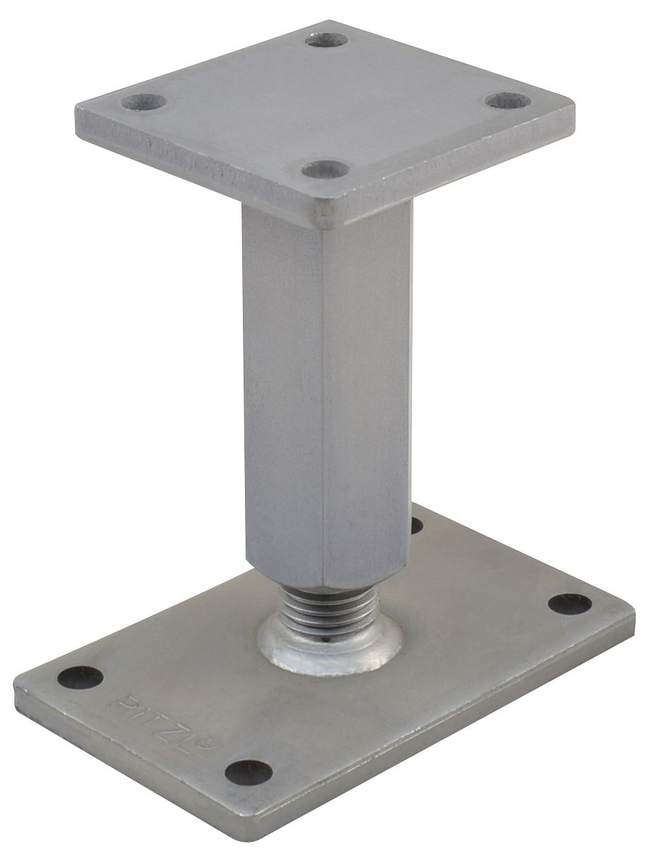 Pitzl verstelbare paaldrager 167-232mm | M30 | onderplaat 160x100x6mm | bovenplaat 100x100x6mm