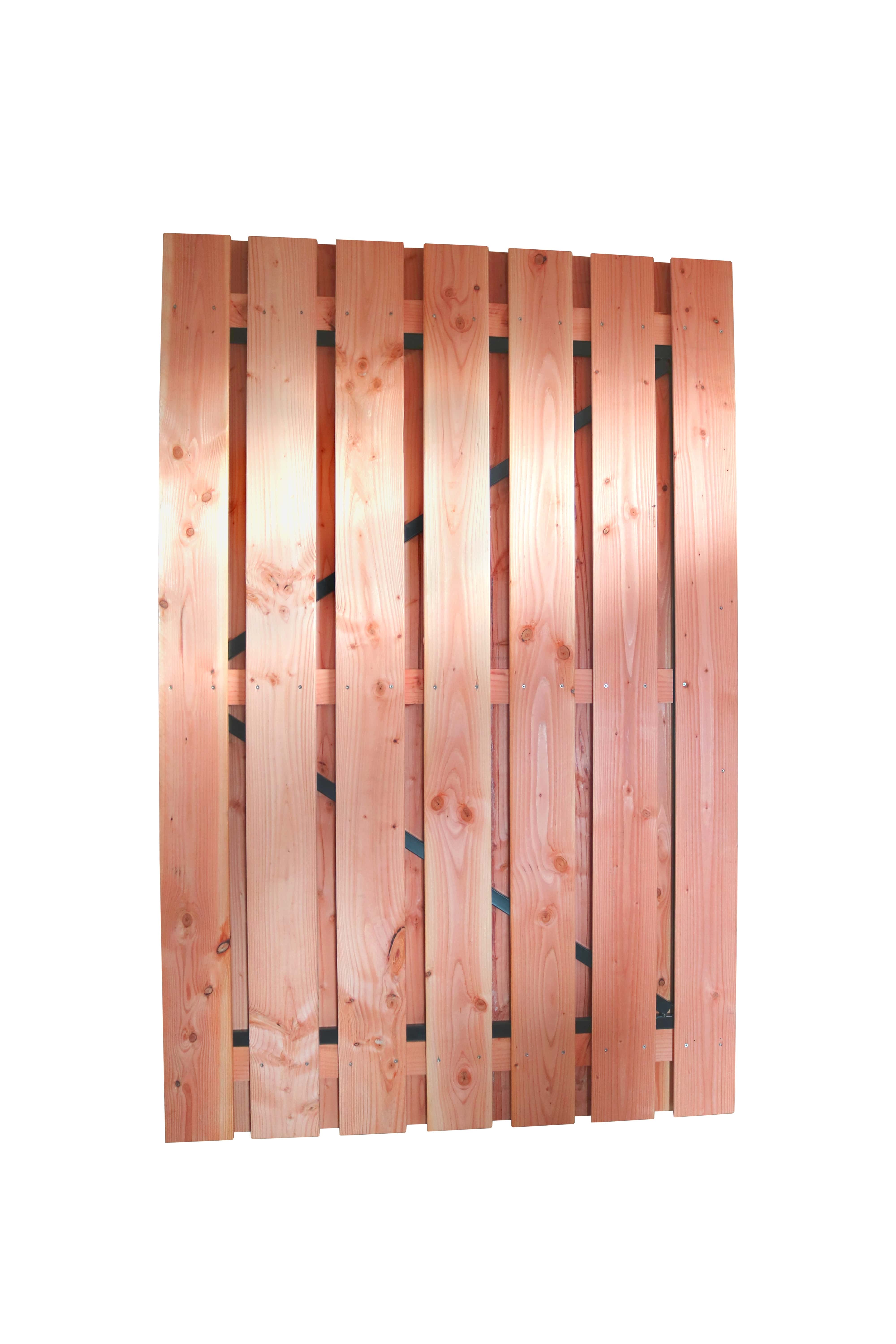 Douglas geschaafde plankendeur op zwart verstelbaar stalen frame | 16 mm | 120x195cm | onbehandeld