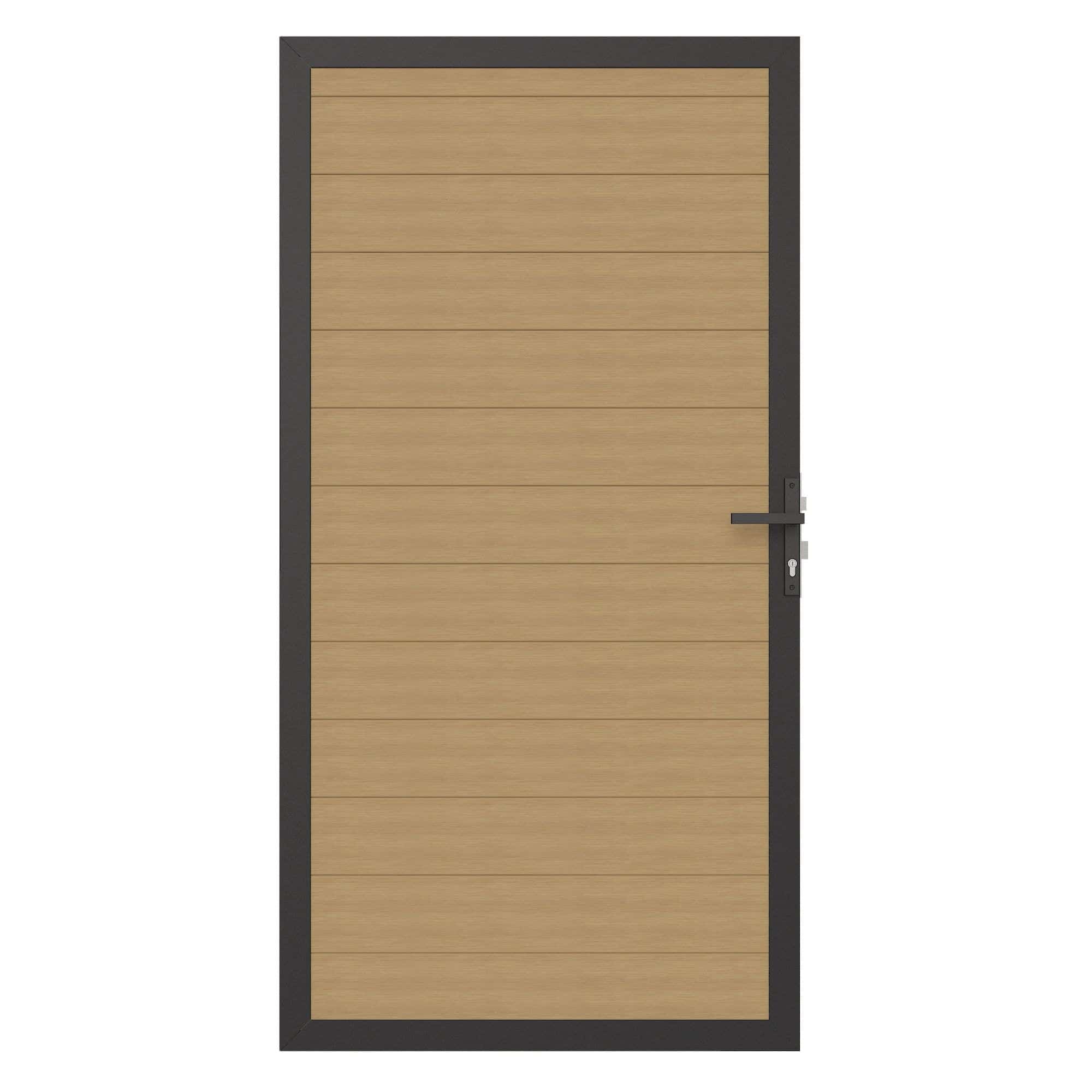NewTechWood | Co-extrusie composiet deur in frame | horizontaal | 100x195cm | Red Cedar