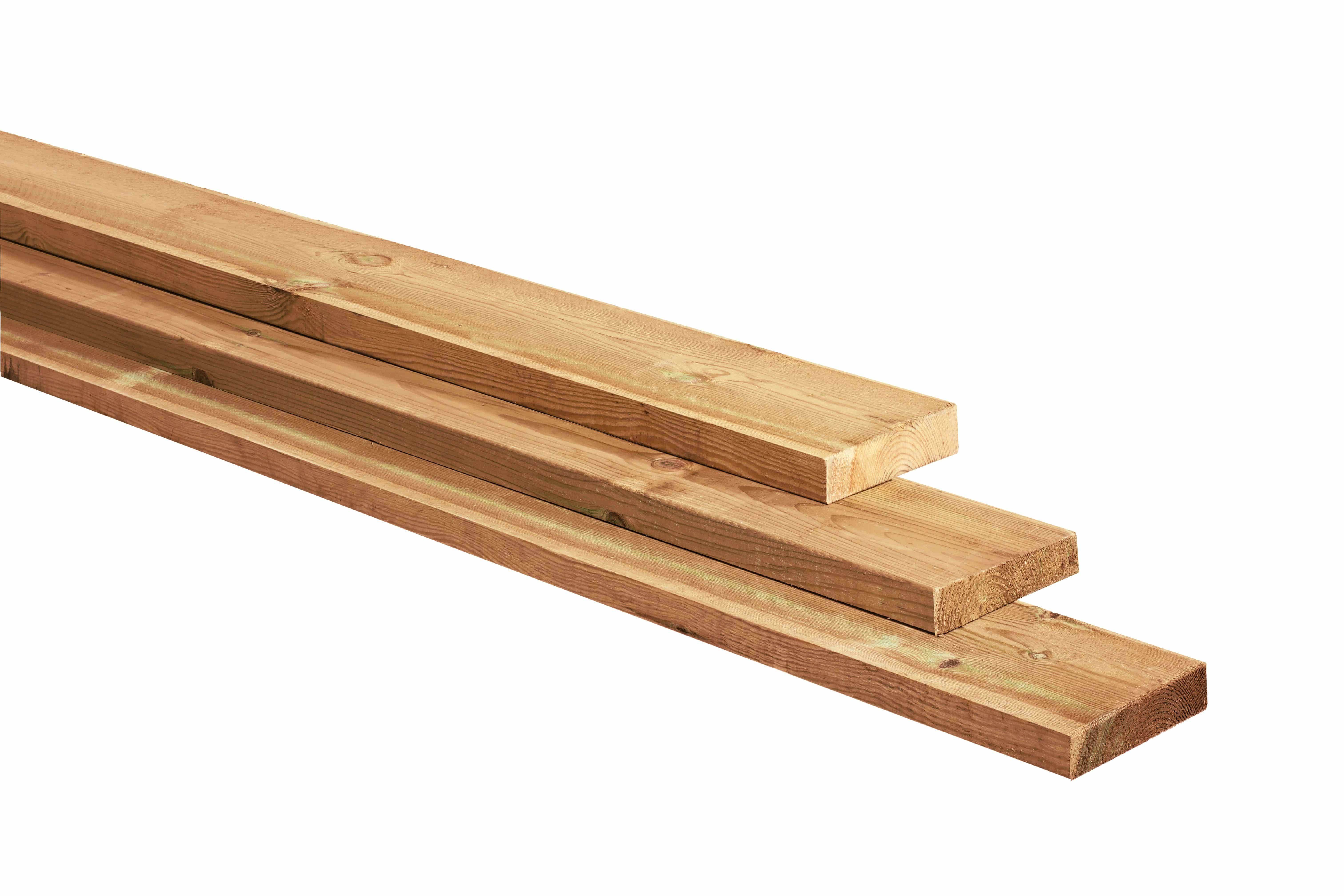 Grenen | plank | 2,8x19,5x400cm | geschaafd | groen geïmpregneerd