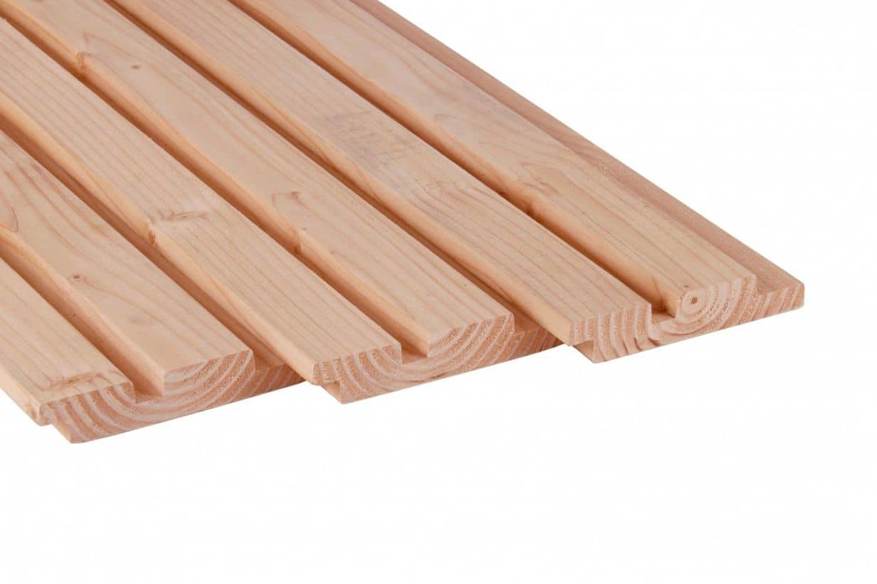 Douglas | rhombusprofiel dubbel | 2,7x14,5x500cm | geschaafd | onbehandeld