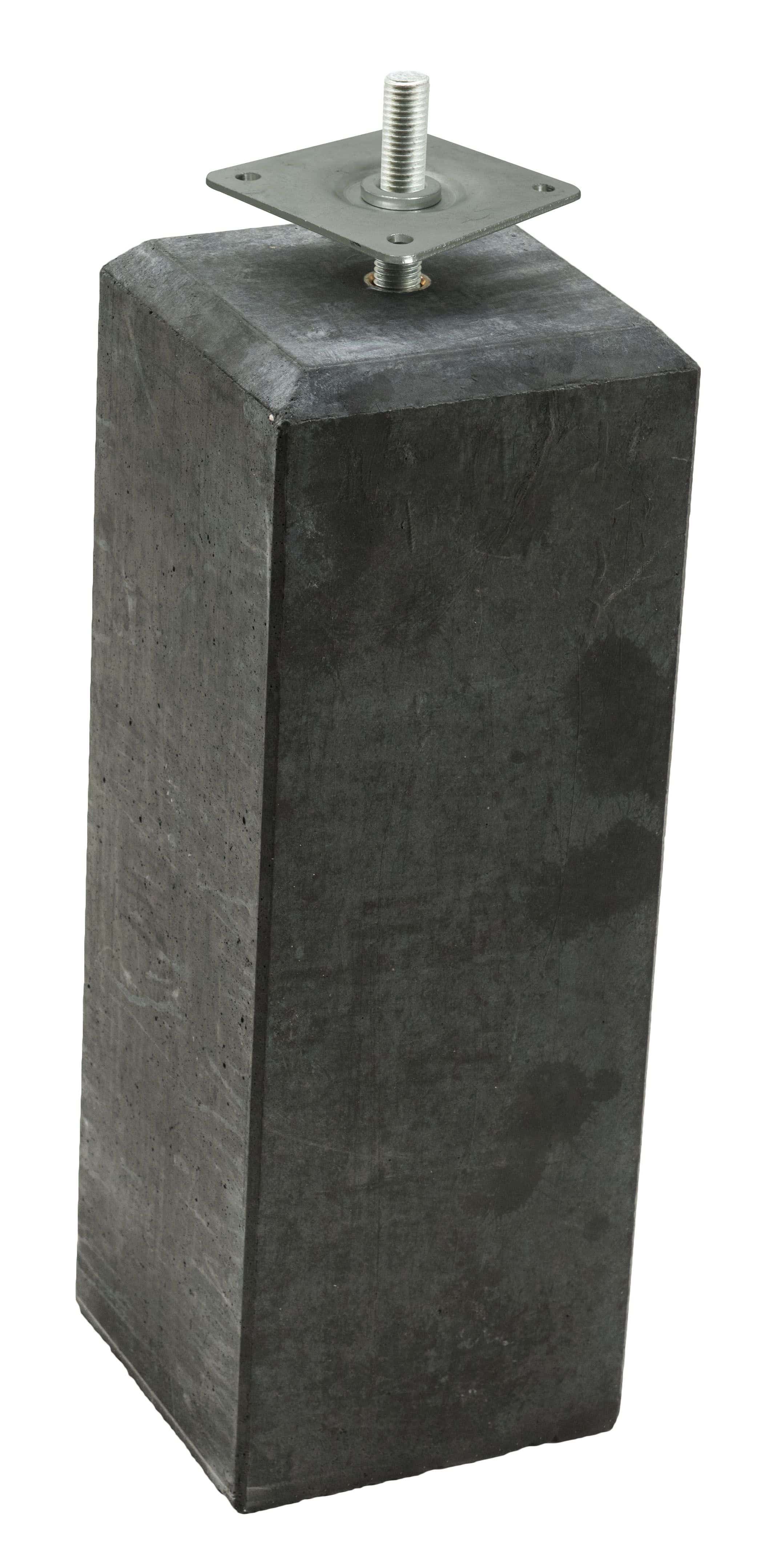 Betonpoer L | 18x18x50cm | recht | schroefdraad M20 | antraciet